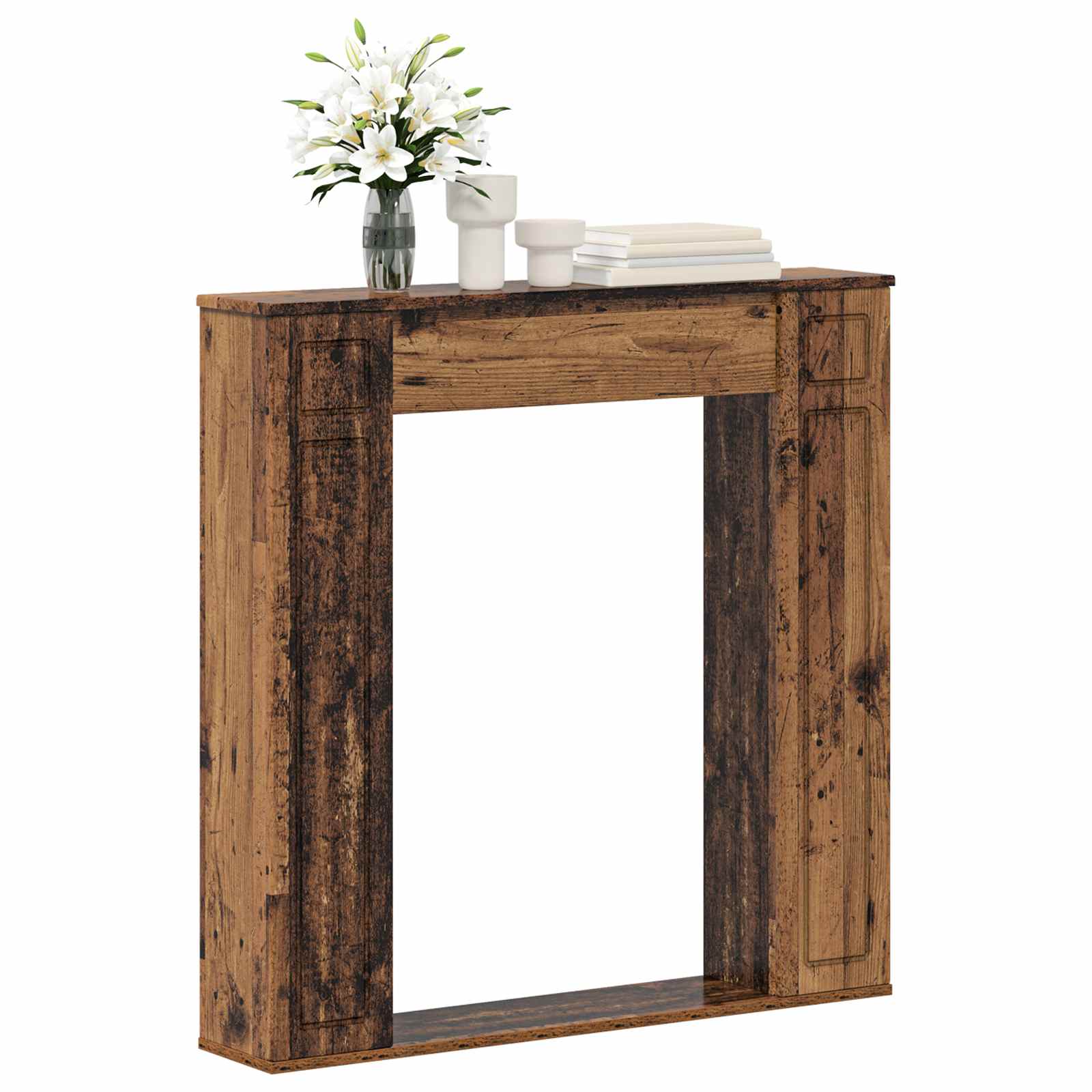 Cornice per camino Legno antico 100 x 20 x 100 cm