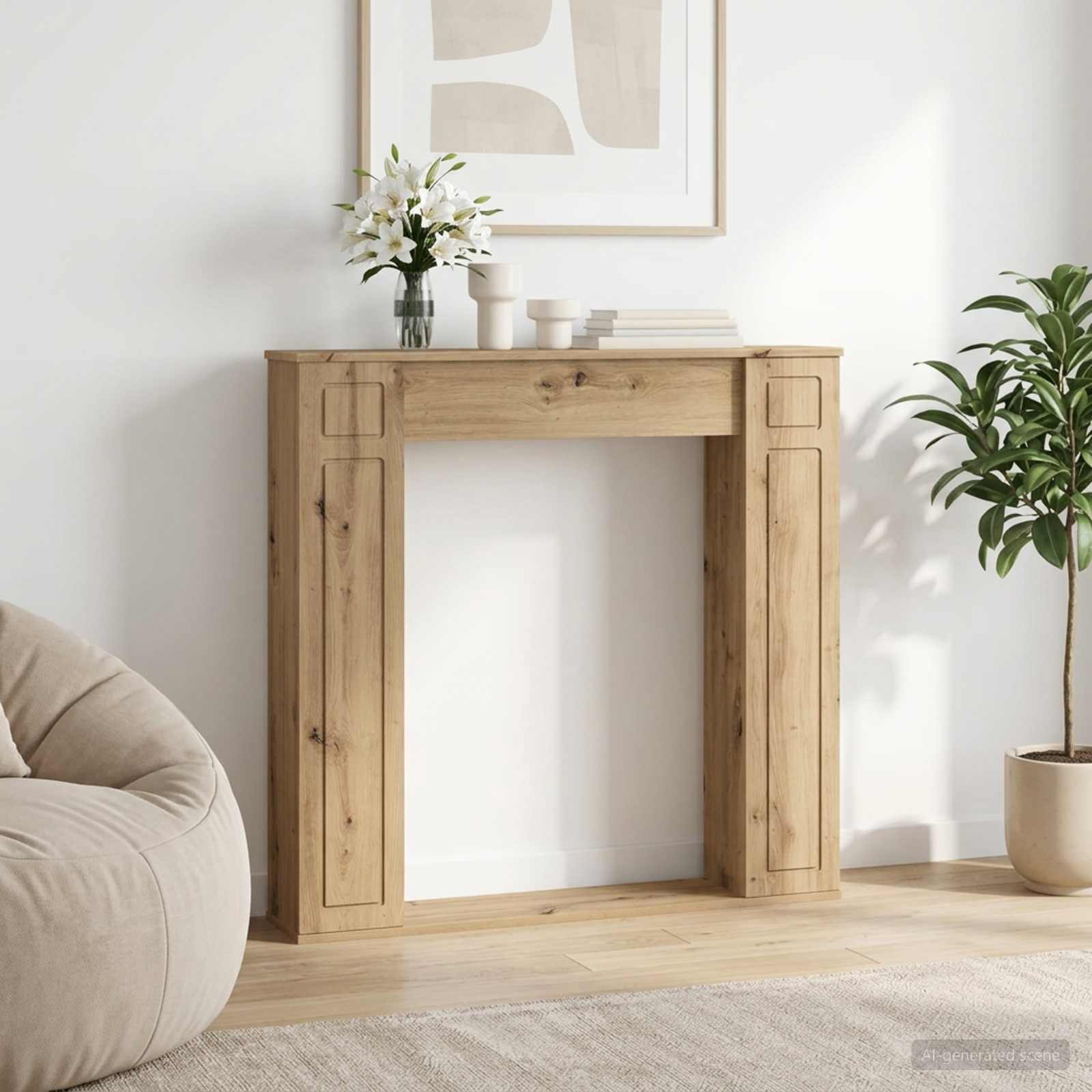 Cornice per camino Rovere Artigianale 100 x 20 x 100 cm