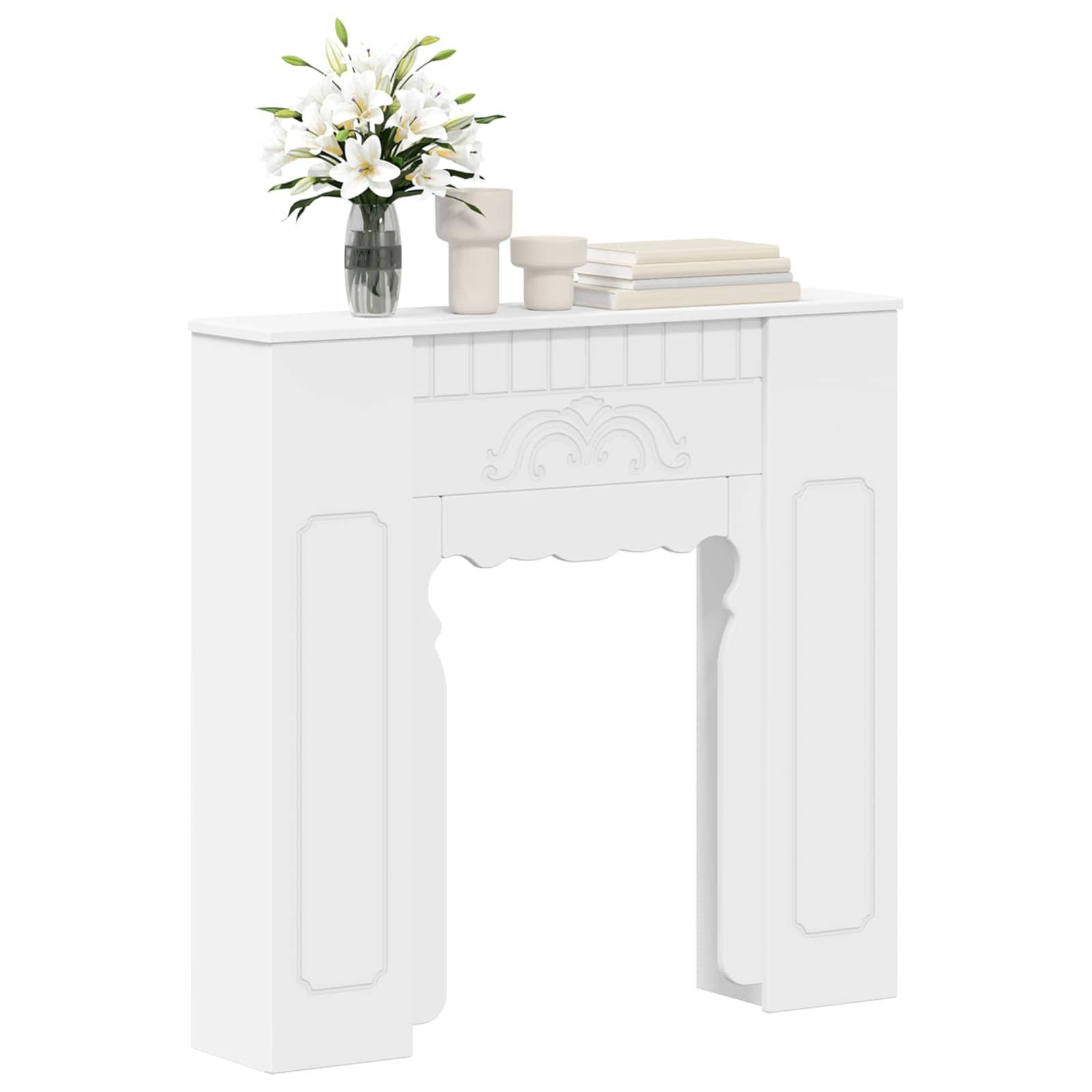 Cornice per camino Bianco 93 x 20 x 89 cm Legno ingegnerizzato