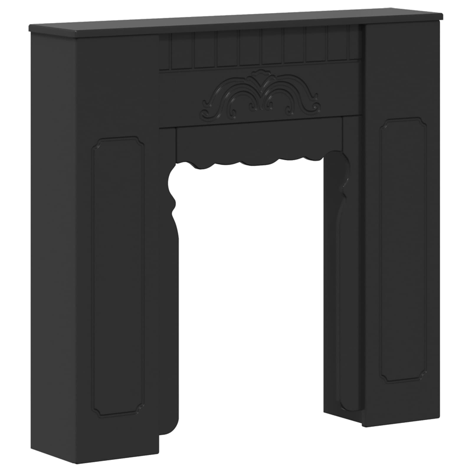 Cornice per camino Nero 93 x 20 x 89 cm Legno ingegnerizzato