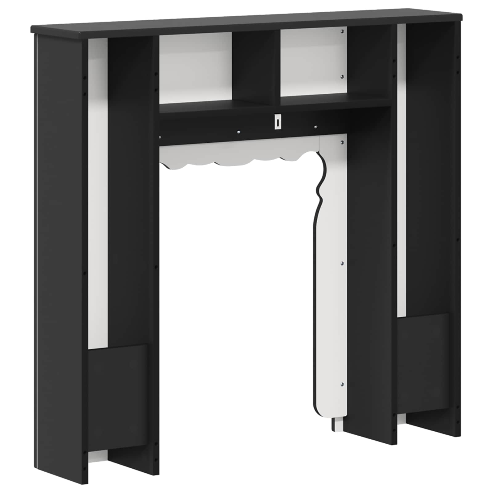 Cornice per camino Nero 93 x 20 x 89 cm Legno ingegnerizzato