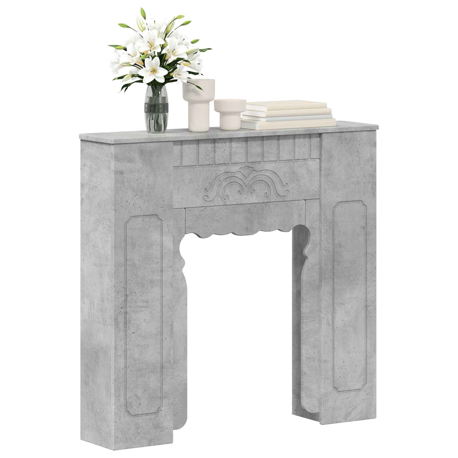 Cornice per camino Grigio Cemento 93 x 20 x 89 cm