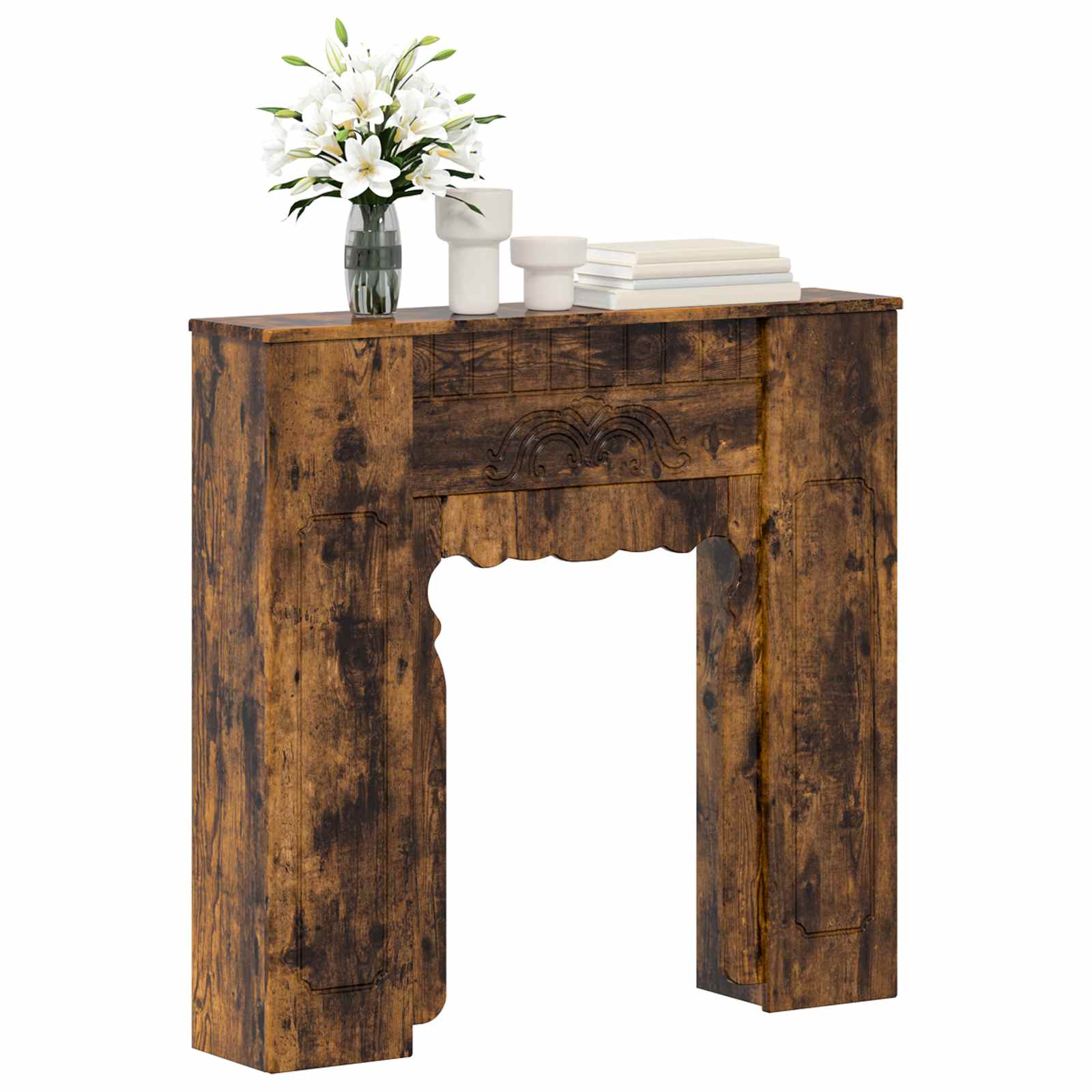 Cornice per camino Rovere Fumo 93 x 20 x 89 cm