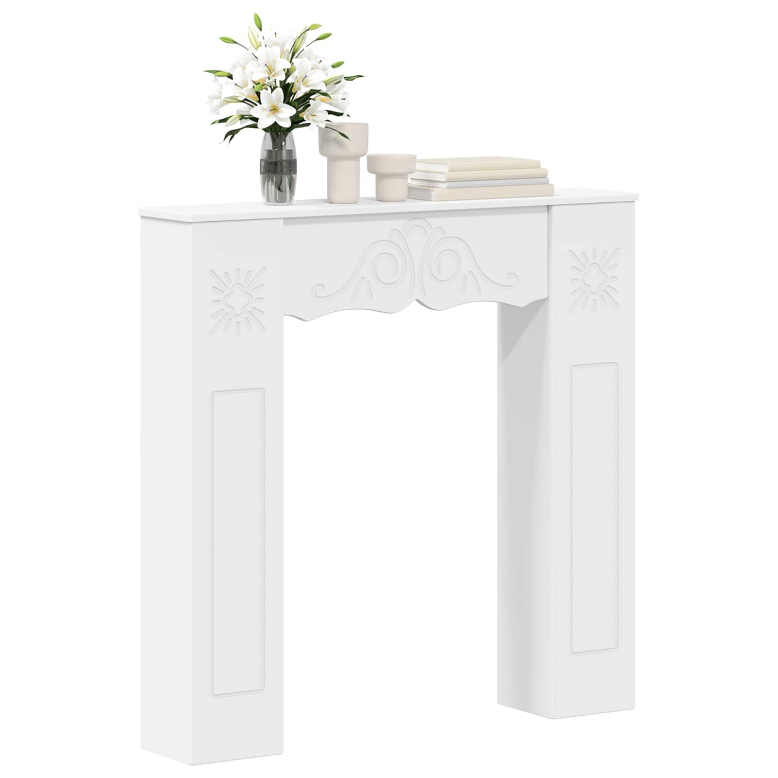 Cornice per camino Bianco 102 x 20 x 102 cm