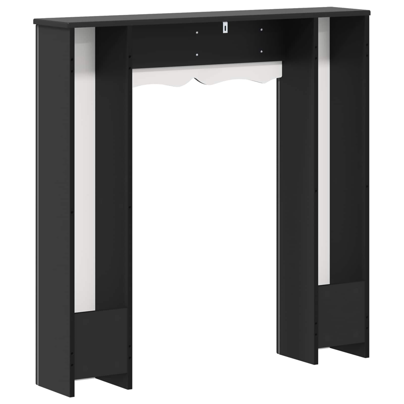 Cornice per camino Nero 102 x 20 x 102 cm Legno ingegnerizzato