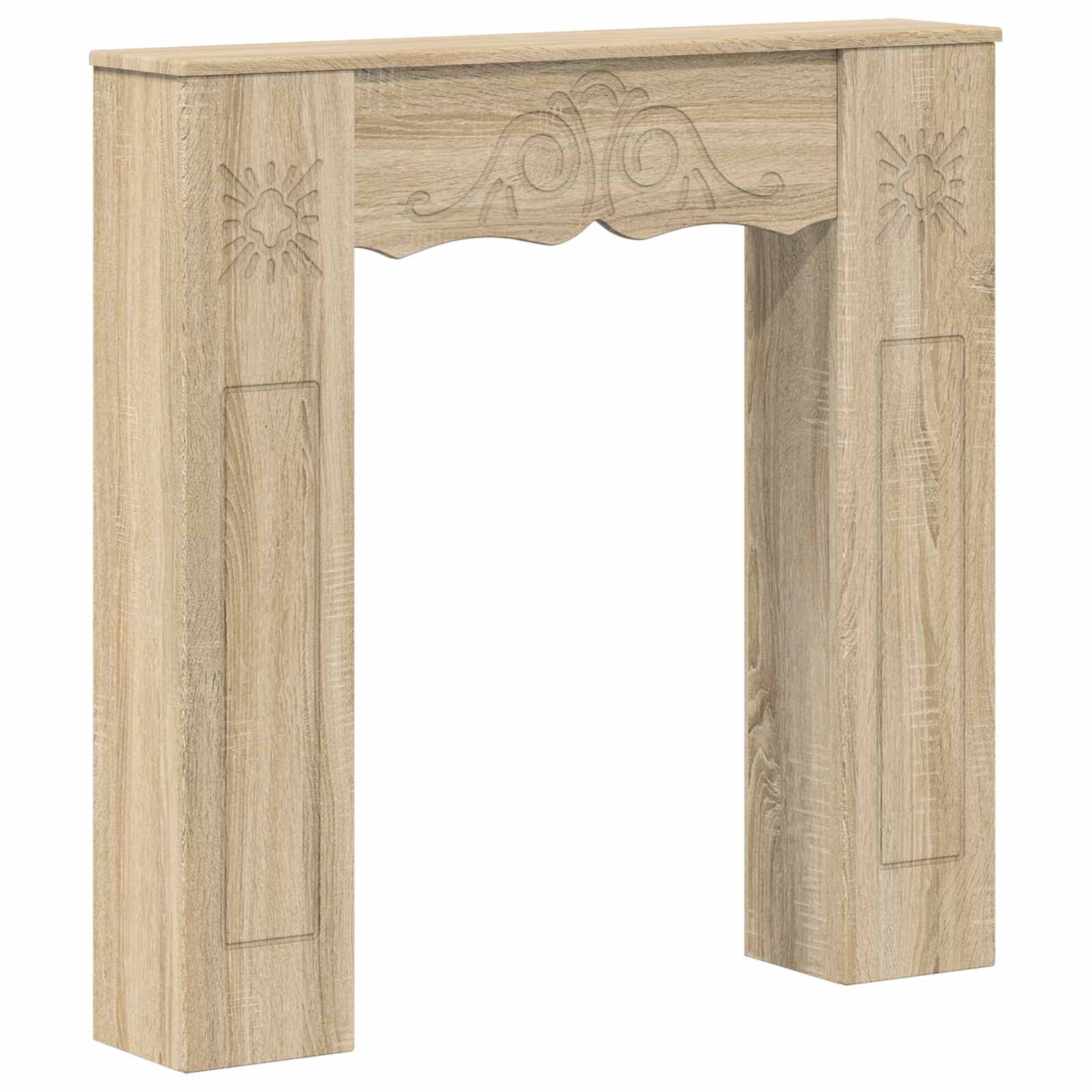 Cornice per camino Rovere Sonoma 102 x 20 x 102 cm