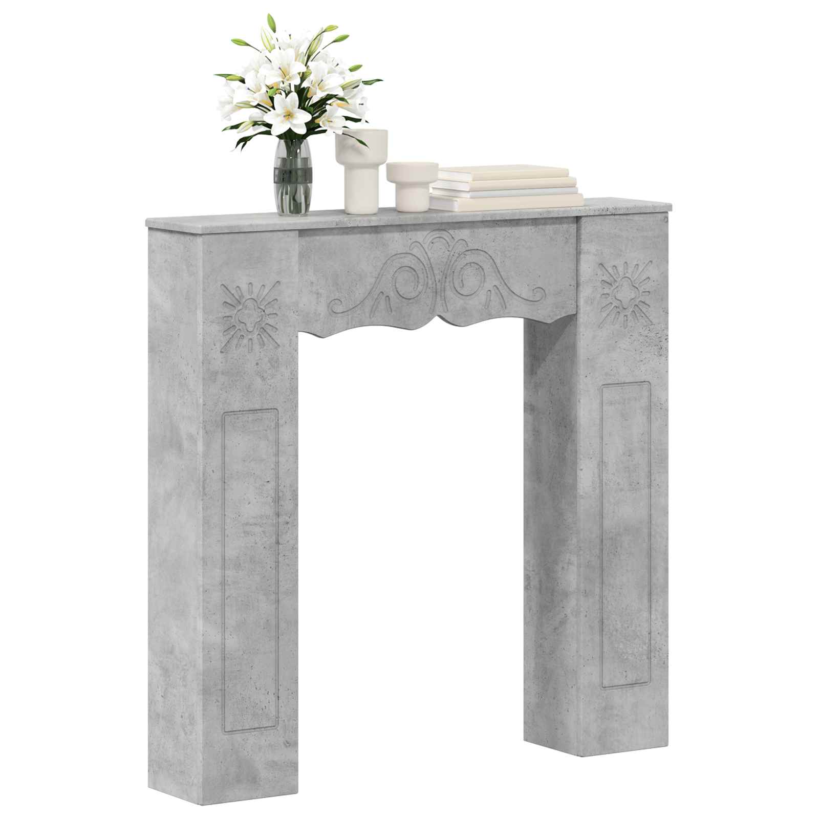 Cornice per camino Grigio Cemento 102 x 20 x 102 cm