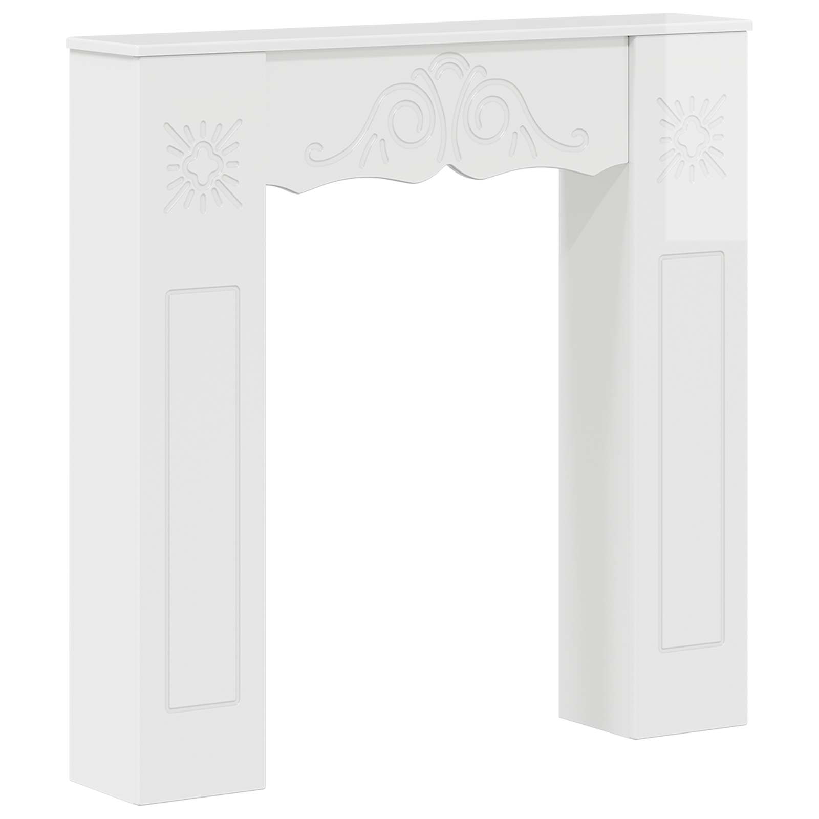Cornice per camino Bianco Lucido 102 x 20 x 102 cm