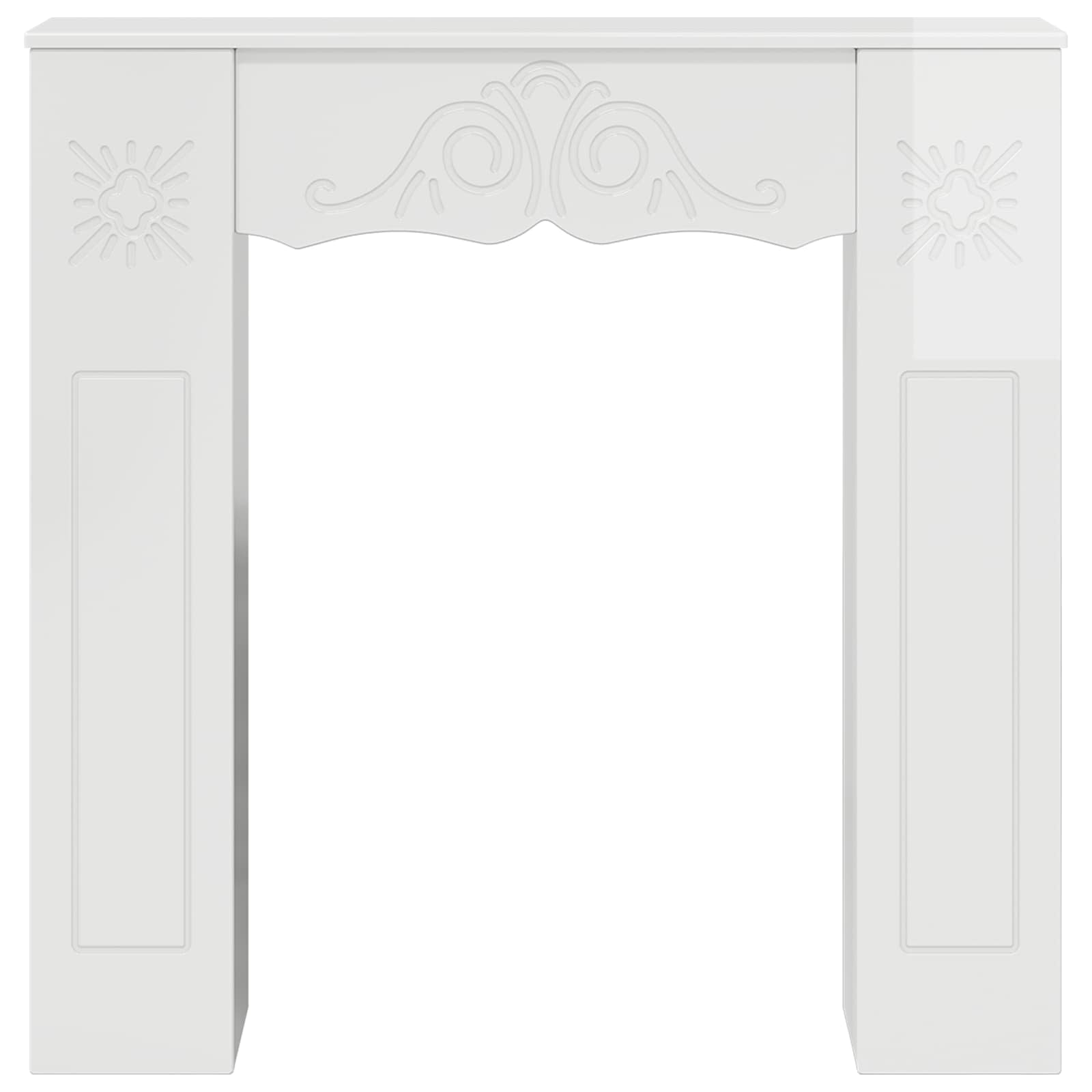 Cornice per camino Bianco Lucido 102 x 20 x 102 cm