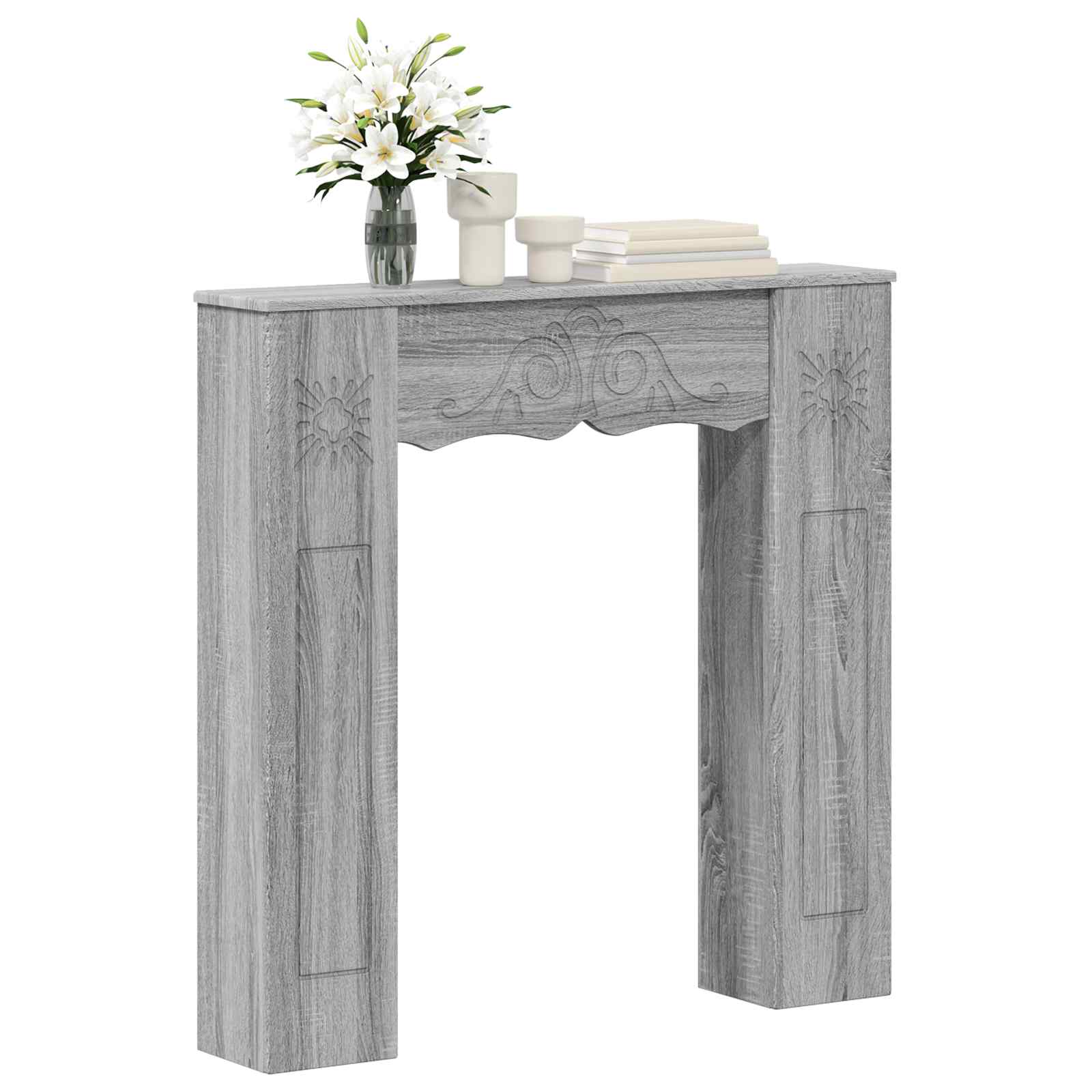 Cornice per camino Sonoma grigio 102 x 20 x 102 cm