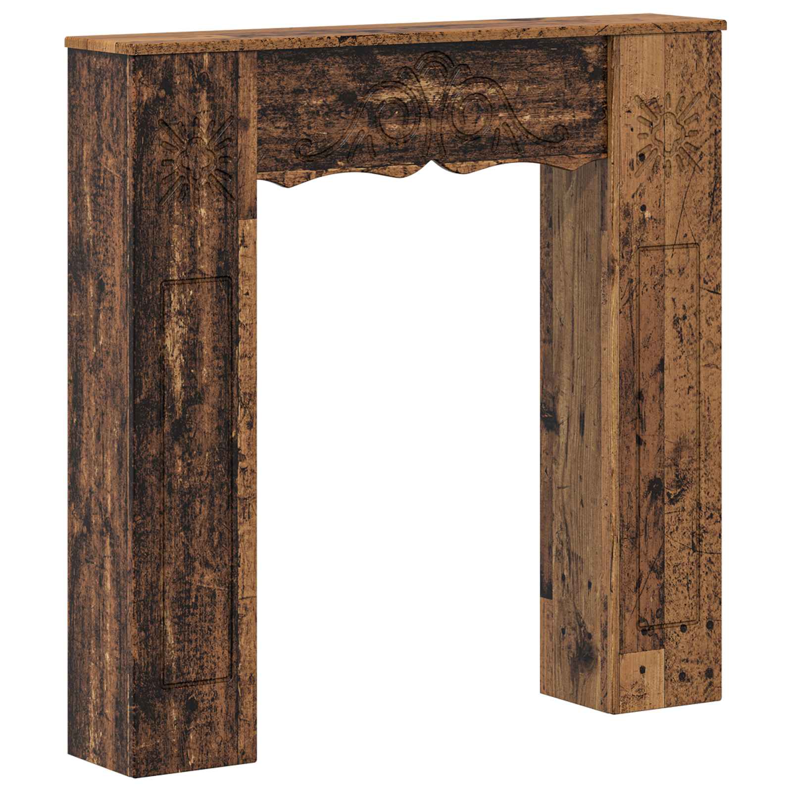 Cornice per camino Legno antico 102 x 20 x 102 cm