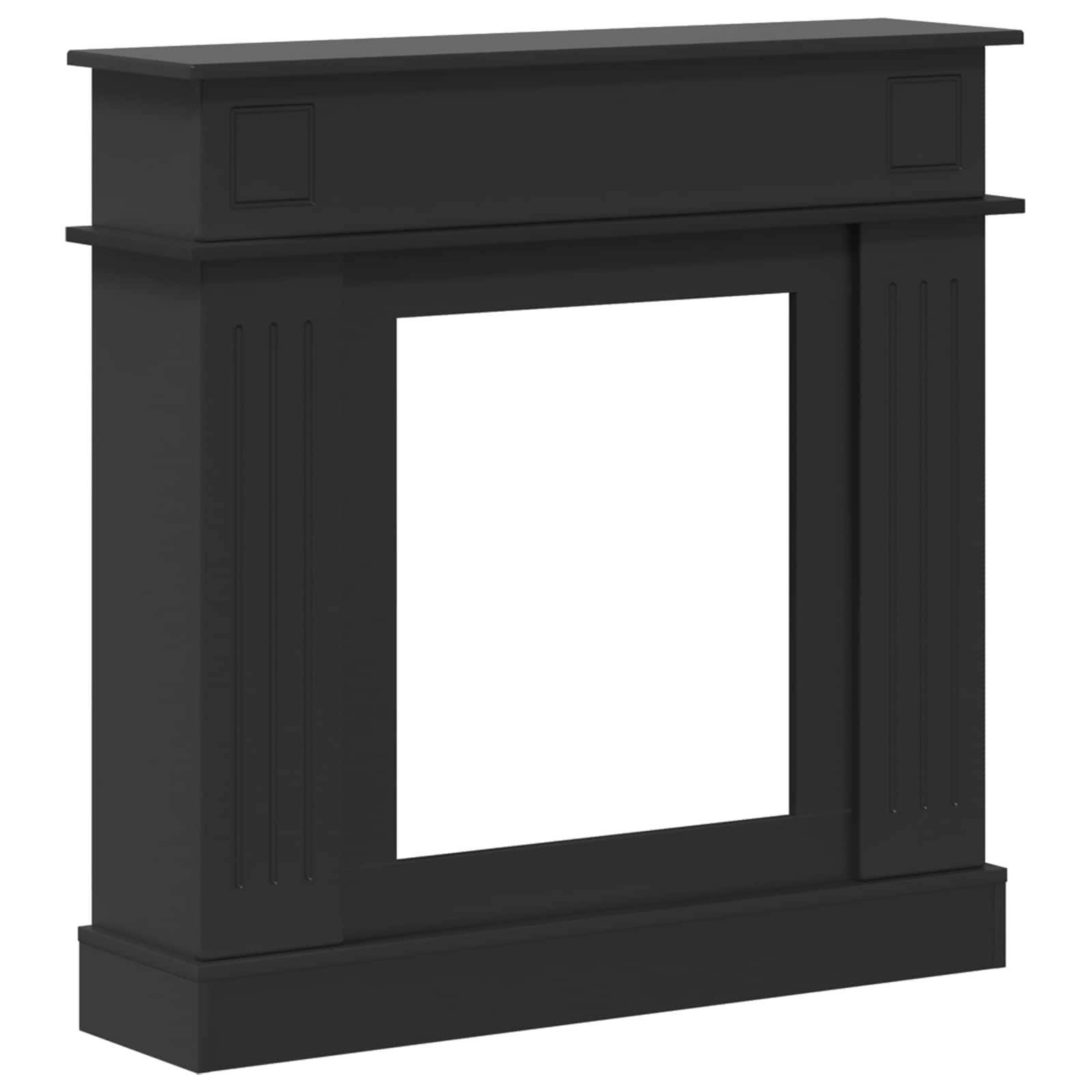 Cornice per camino Nero 102 x 26 x 100 cm Legno ingegnerizzato