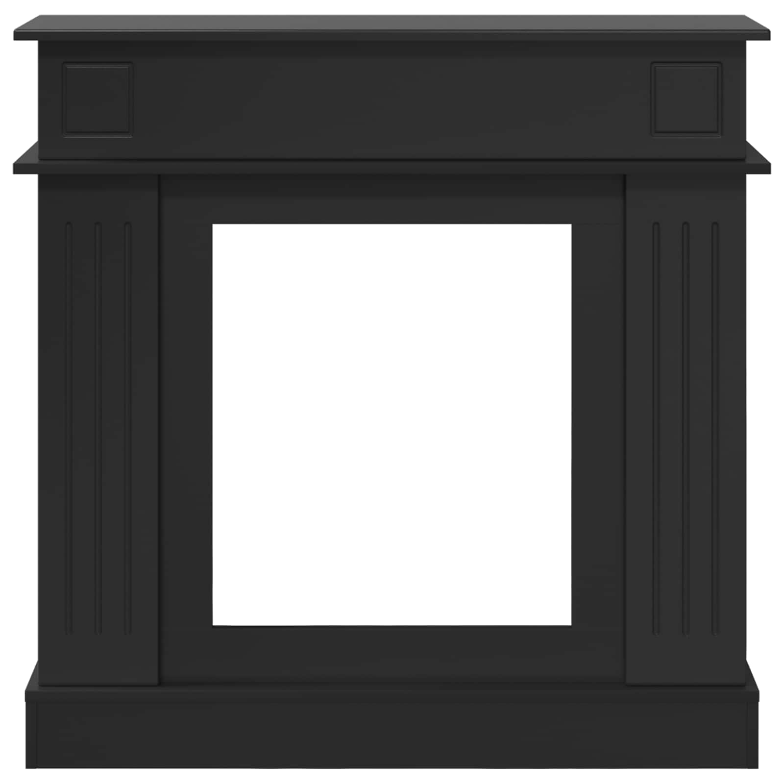 Cornice per camino Nero 102 x 26 x 100 cm Legno ingegnerizzato