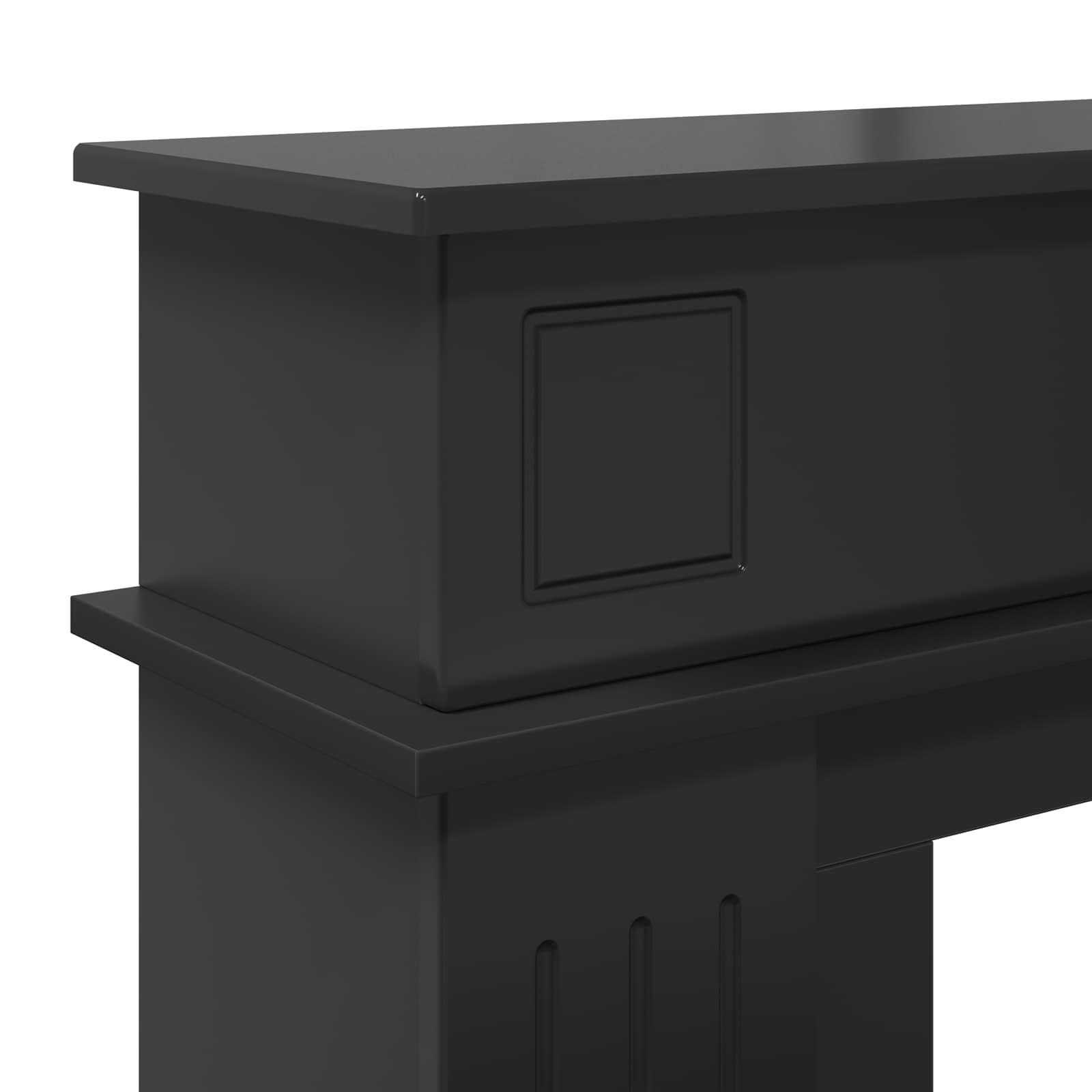 Cornice per camino Nero 102 x 26 x 100 cm Legno ingegnerizzato