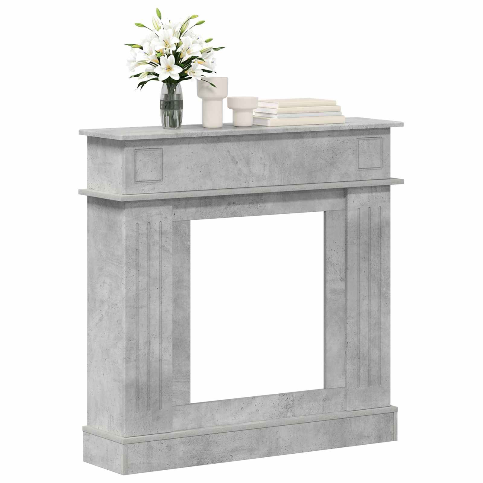 Cornice per camino Grigio Cemento 102 x 26 x 100 cm
