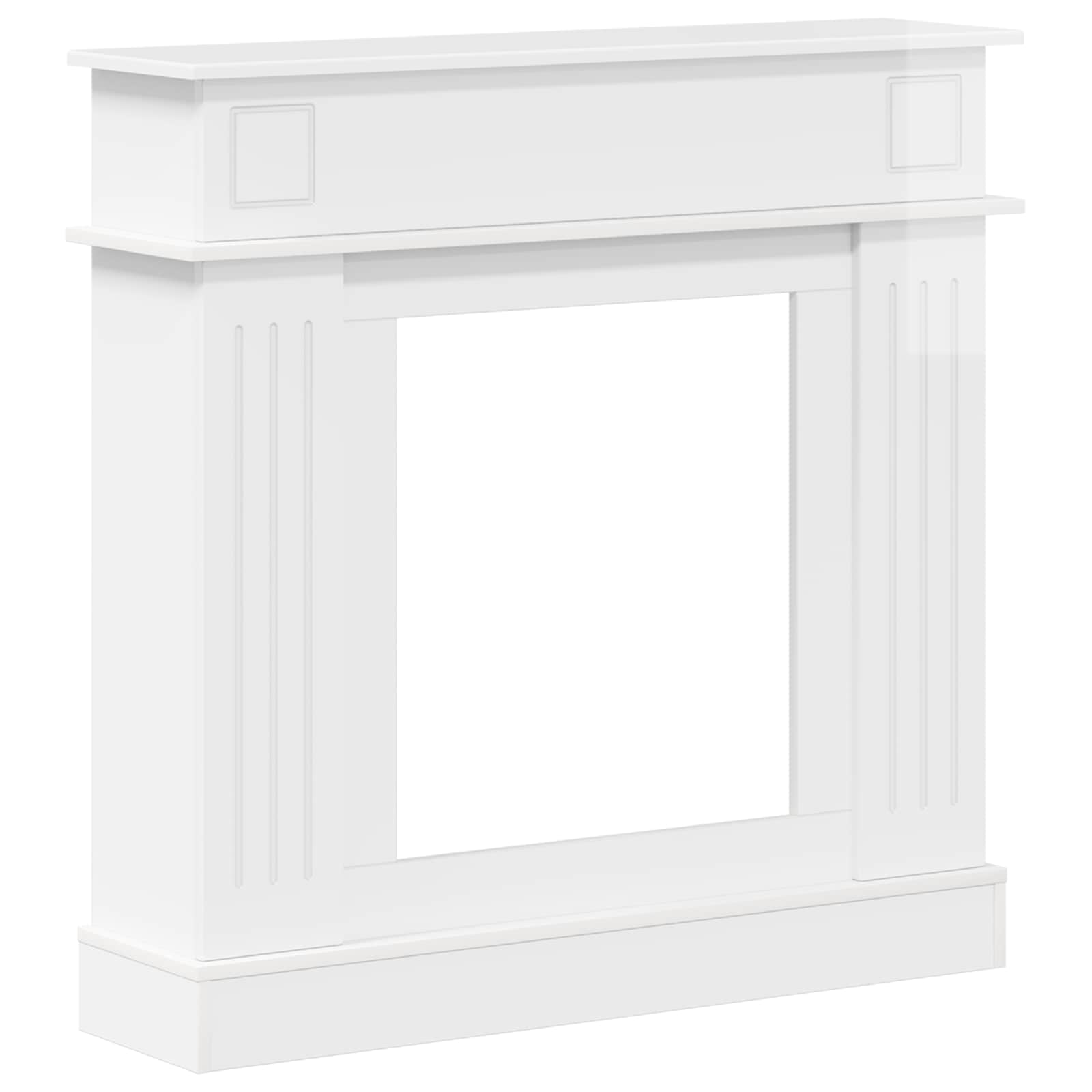 Cornice per camino Bianco Lucido 102 x 26 x 100 cm