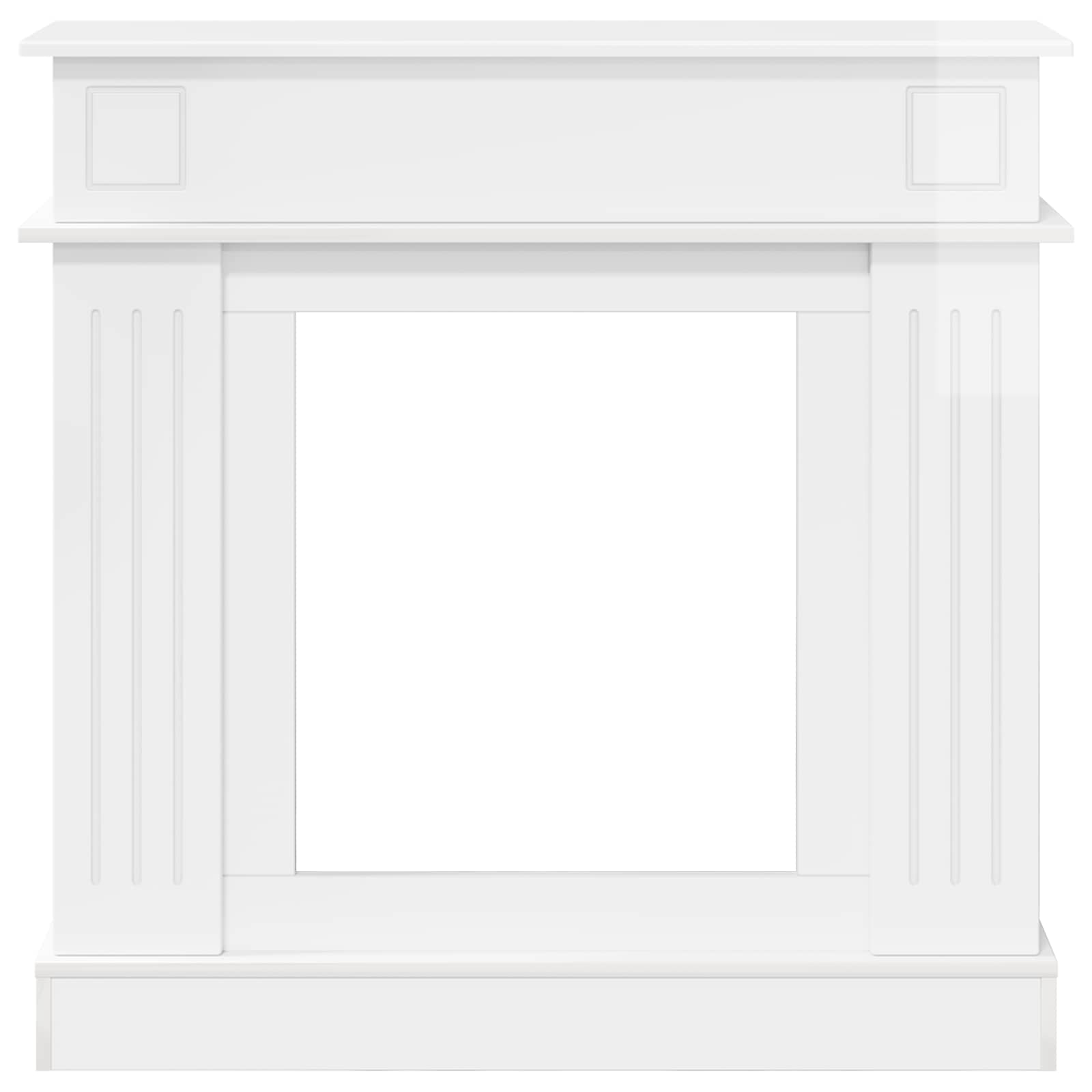 Cornice per camino Bianco Lucido 102 x 26 x 100 cm