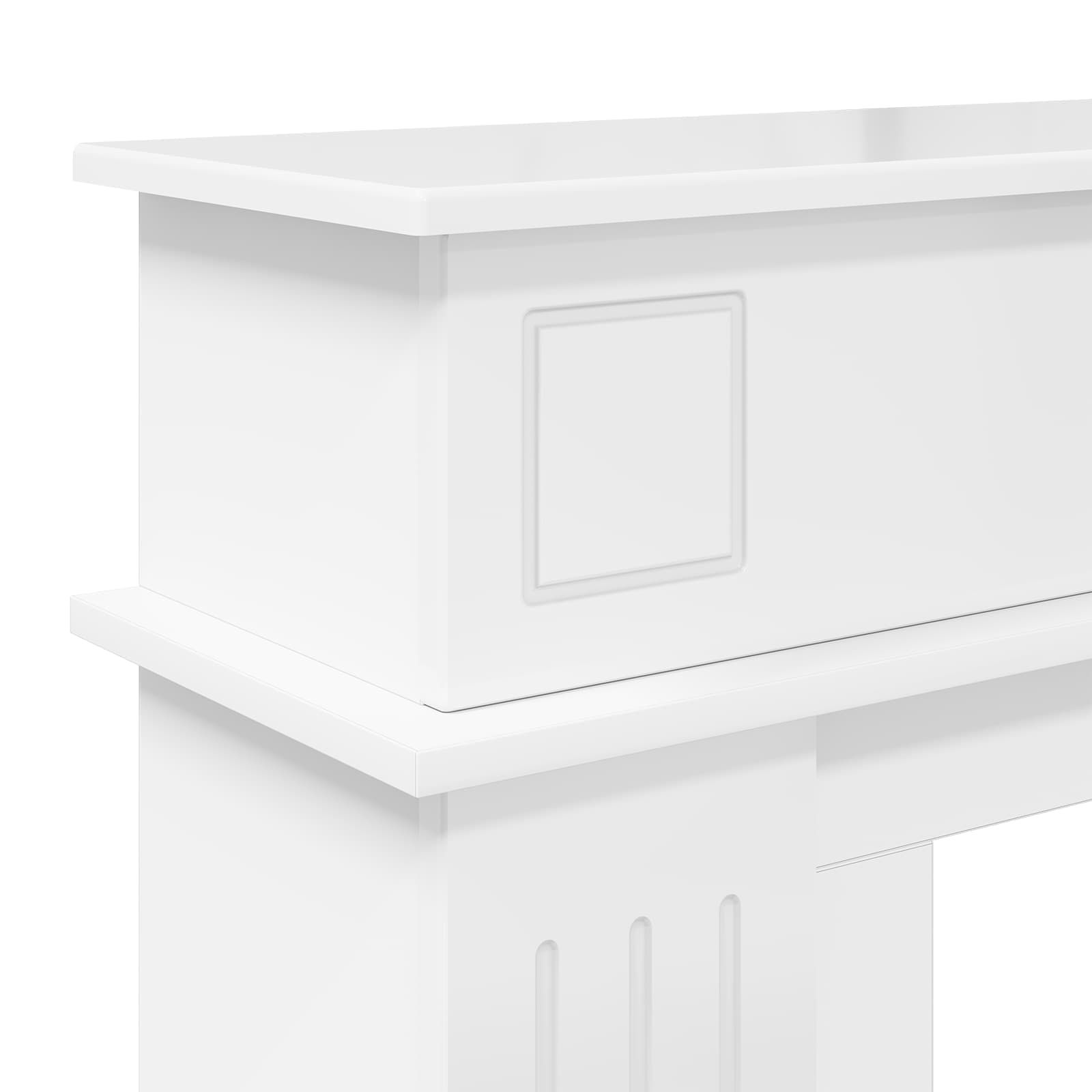 Cornice per camino Bianco Lucido 102 x 26 x 100 cm