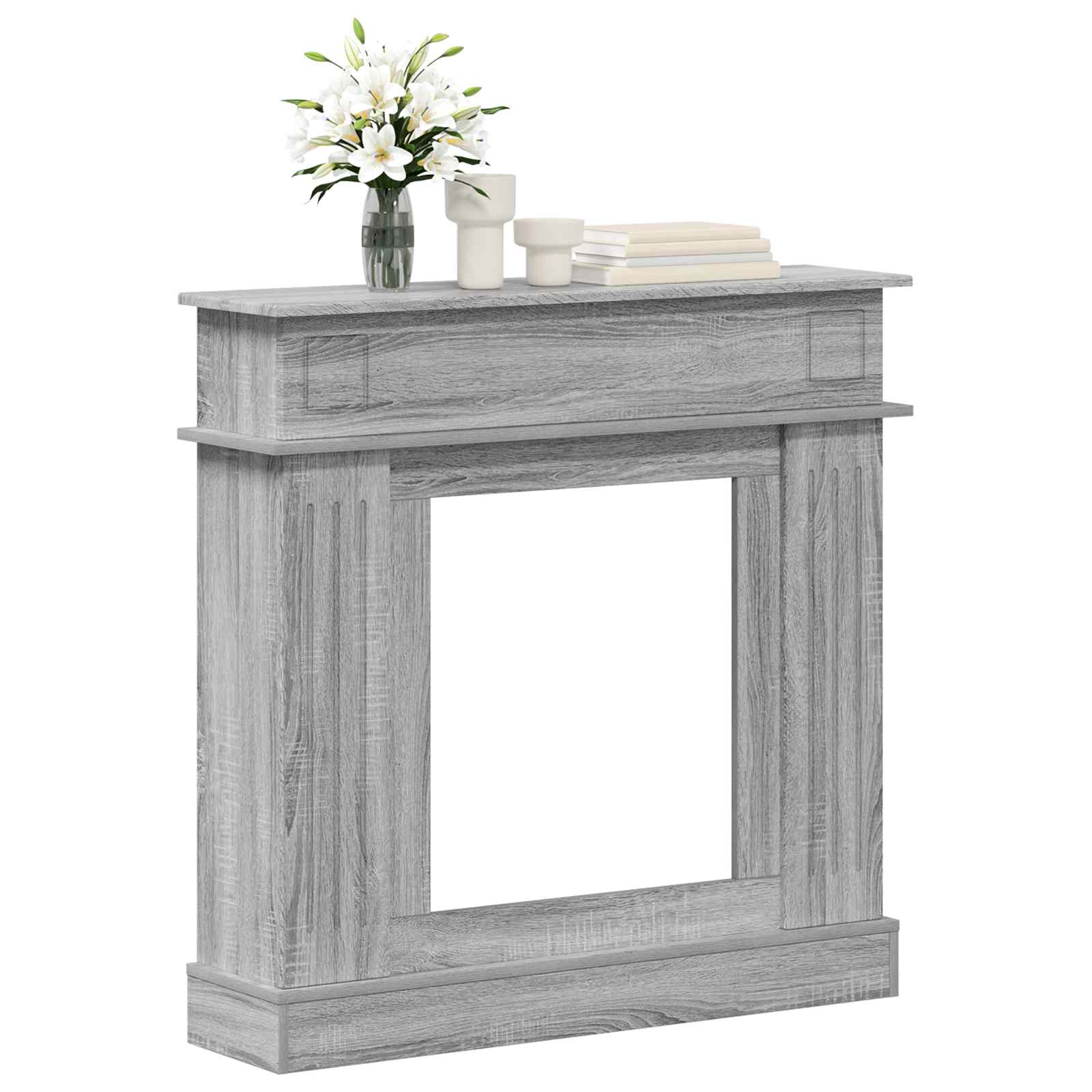 Cornice per camino Sonoma grigio 102 x 26 x 100 cm