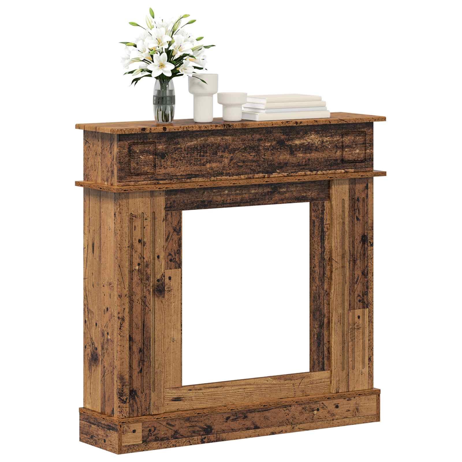 Cornice per camino Legno antico 102 x 26 x 100 cm