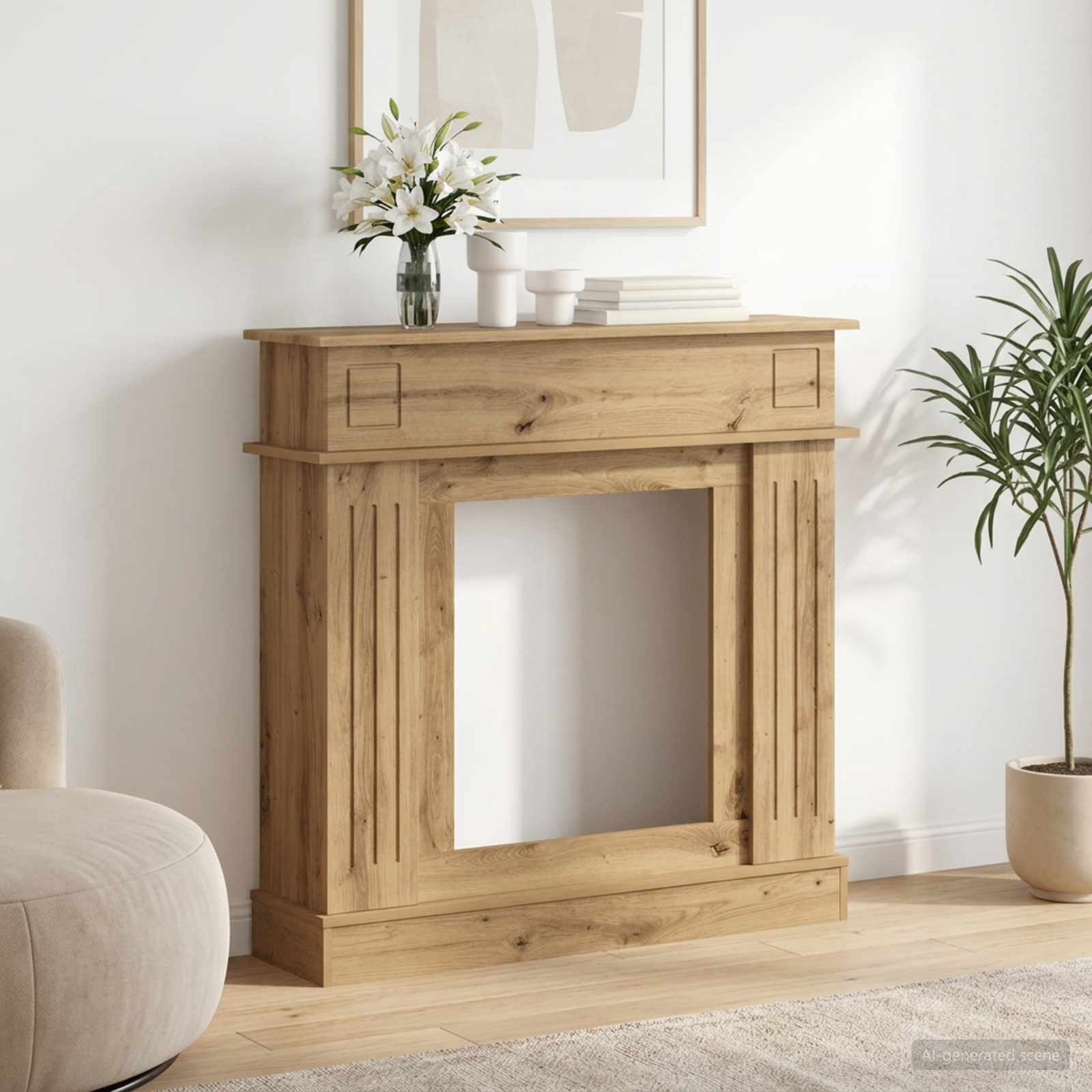 Cornice per camino Rovere Artigianale 102 x 26 x 100 cm