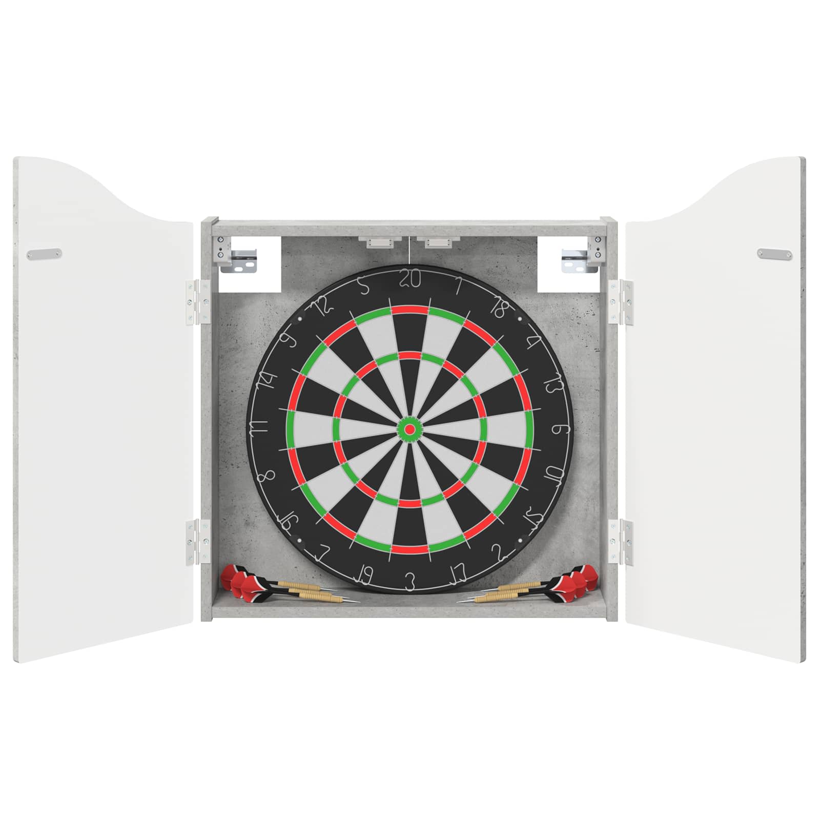 Armadio per Dartboard Grigio Cemento 56 x 12 x 63 cm
