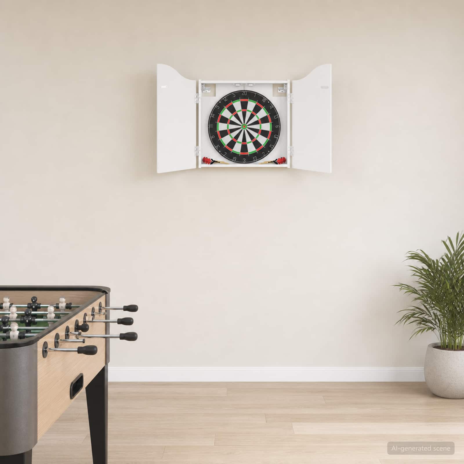 Armadio per Dartboard Bianco Lucido 56 x 12 x 63 cm