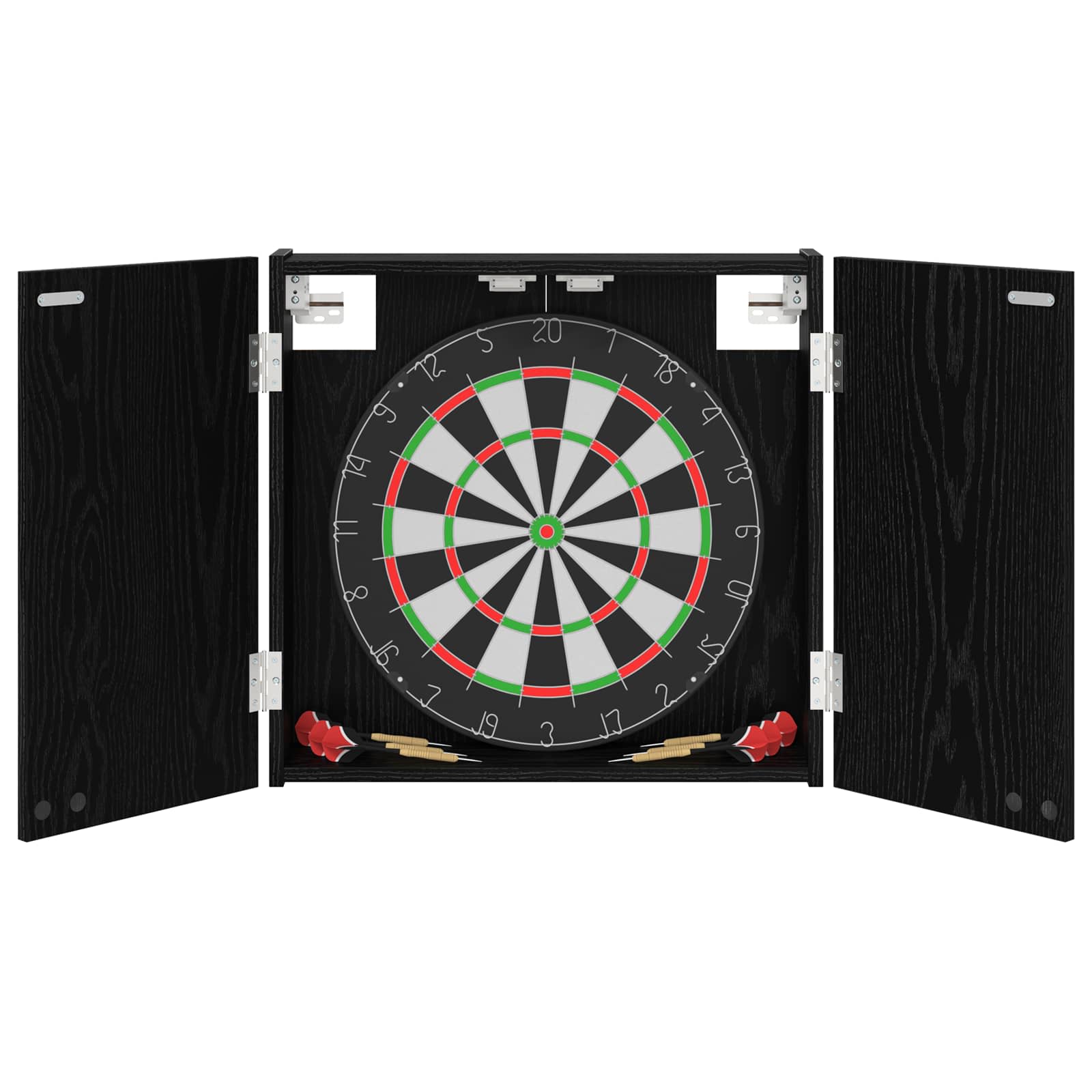 Armadio per Dartboard Rovere Nero 56 x 12 x 53,5 cm