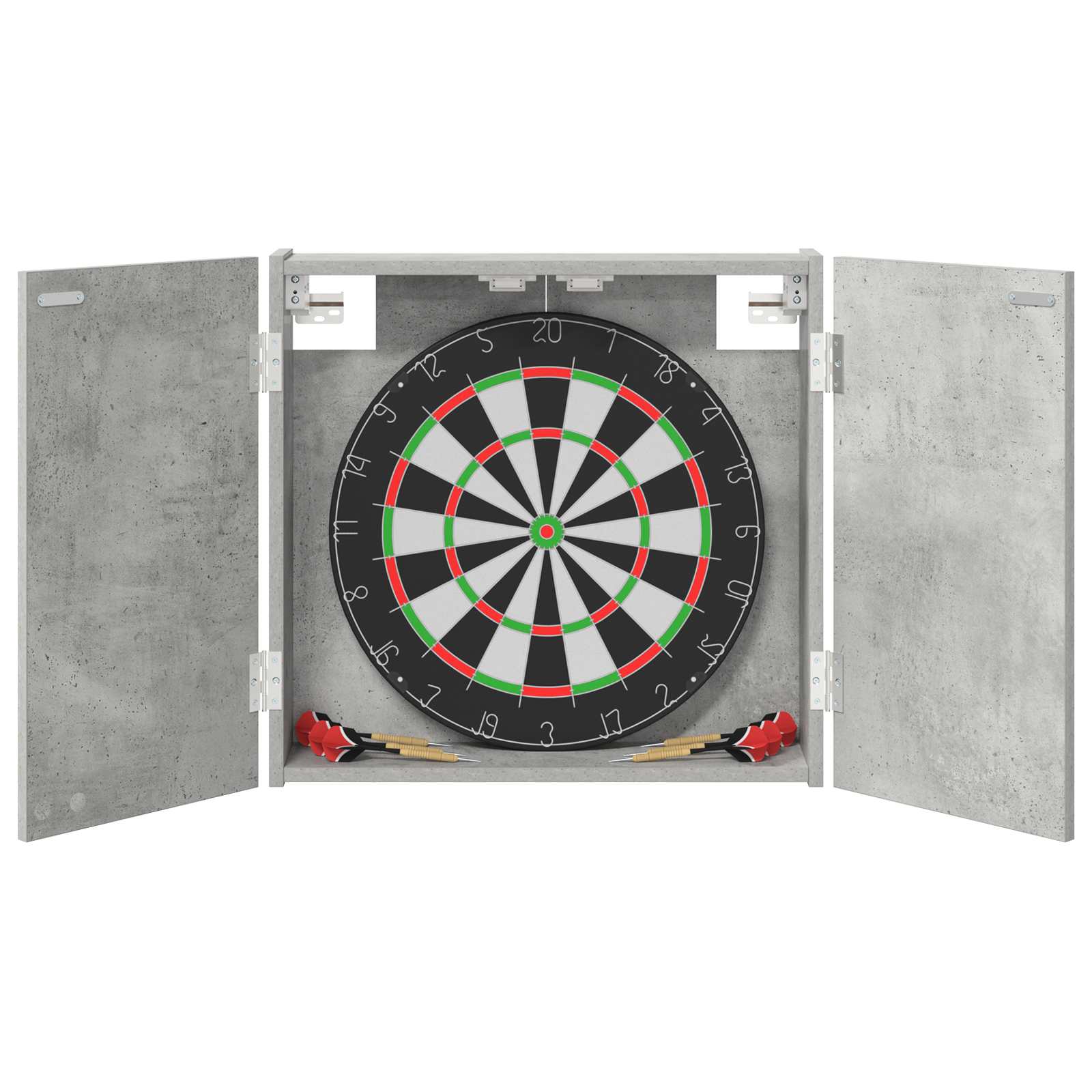 Armadio per Dartboard Grigio Cemento 56 x 12 x 53,5 cm