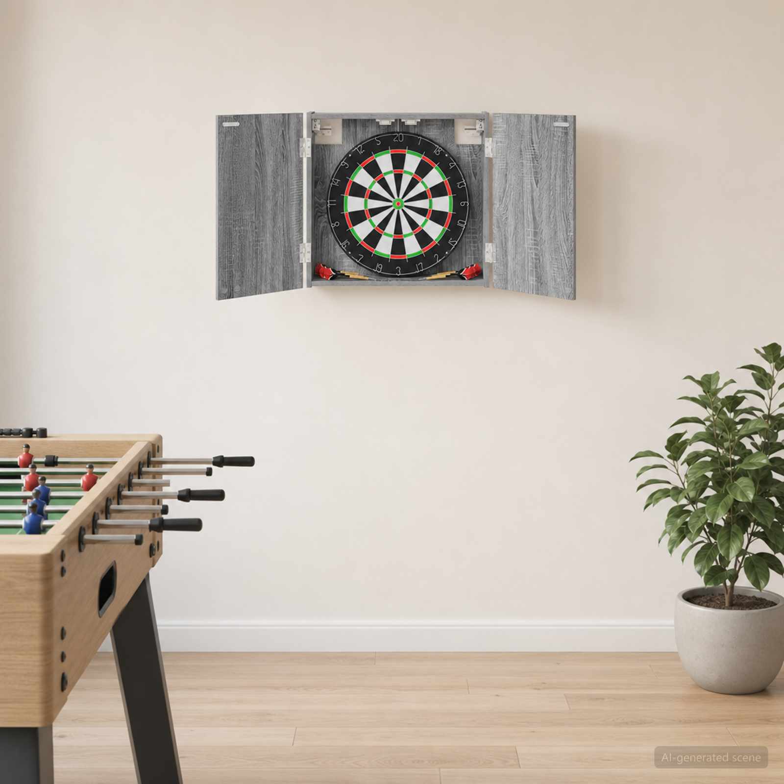Armadio per Dartboard Sonoma grigio 56 x 12 x 53,5 cm