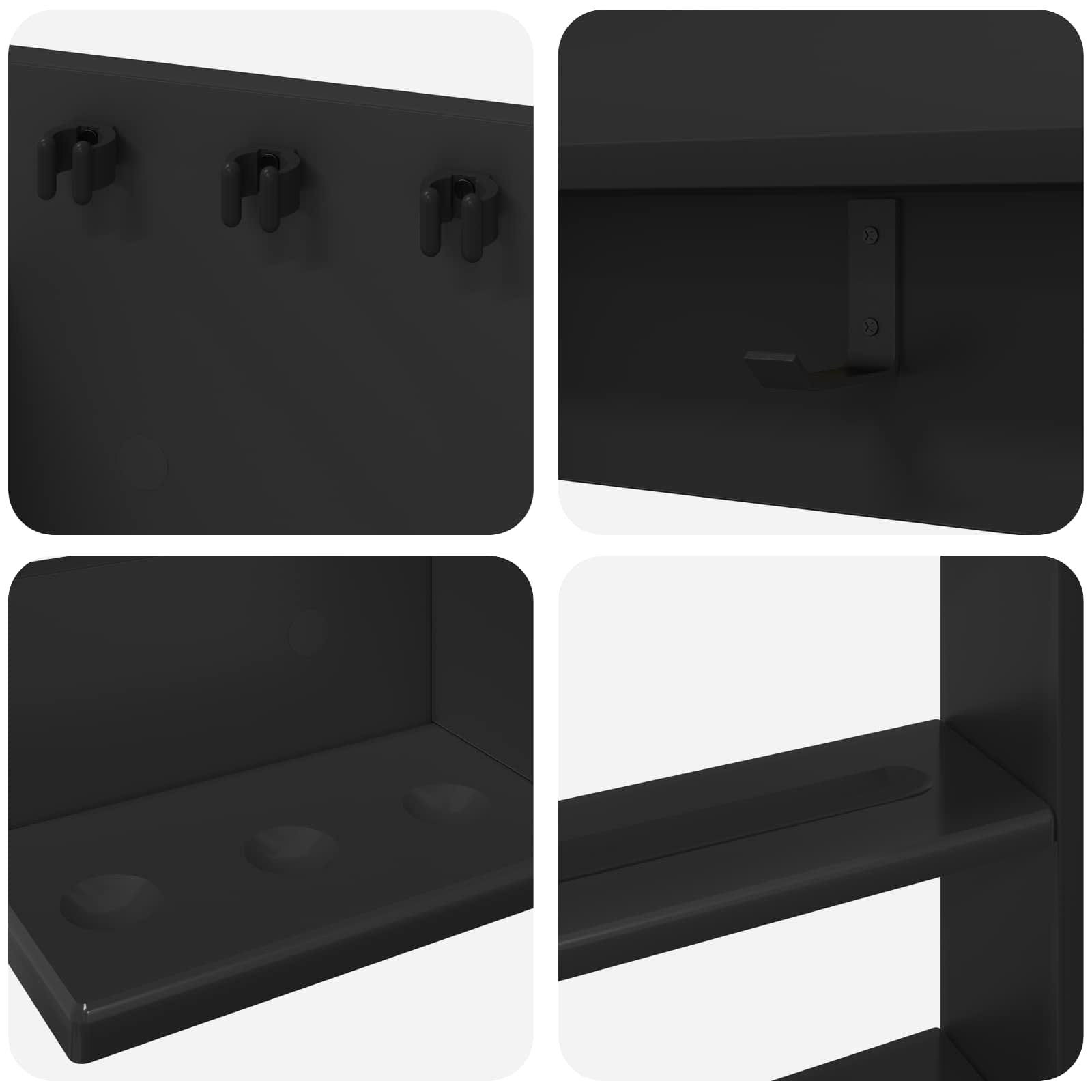 Supporto per stecche da biliardo Legno ingegnerizzato Nero