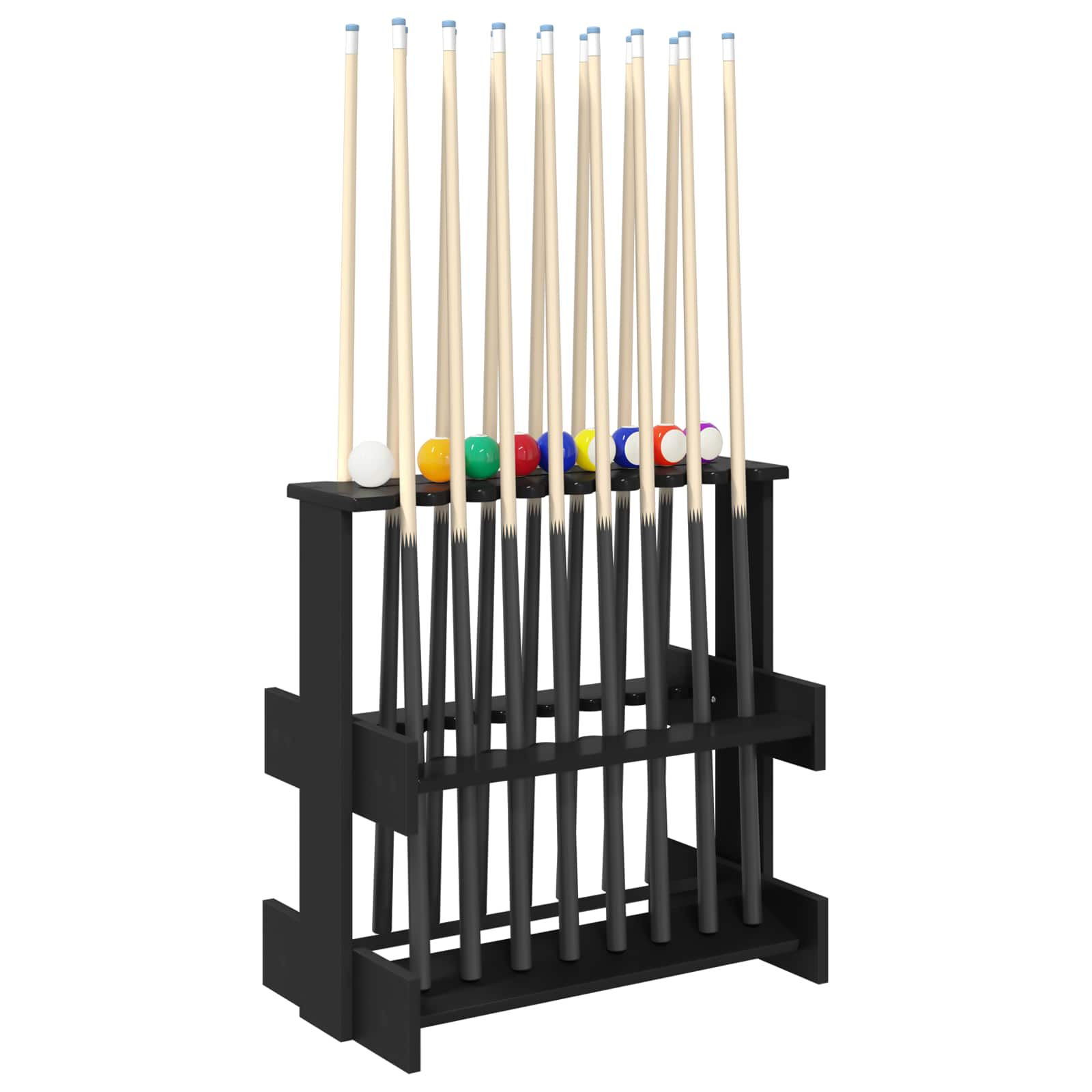 Supporto per stecche da biliardo Legno ingegnerizzato Nero