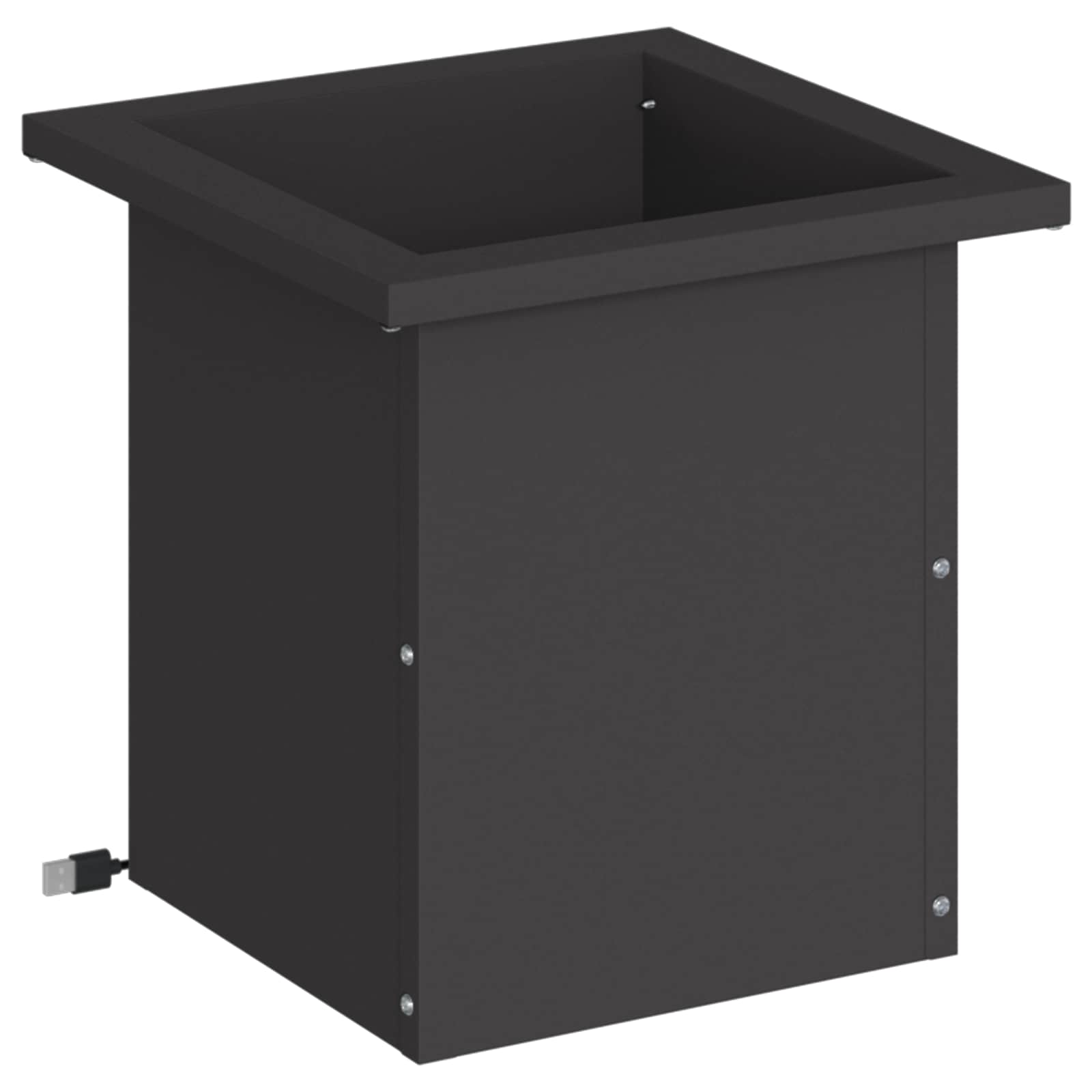 Fioriera da giardino con LED Nero 30 x 30 x 30 cm Acciaio