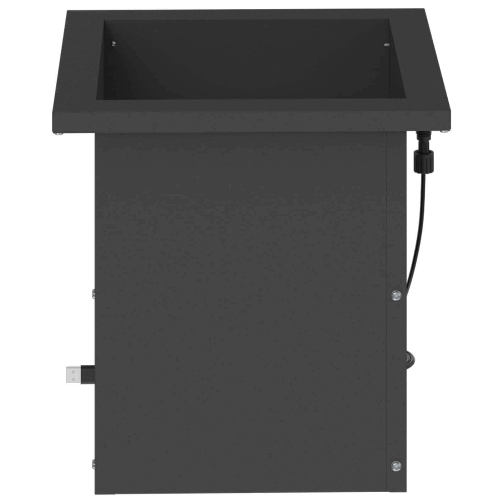 Fioriera da giardino con LED Nero 30 x 30 x 30 cm Acciaio