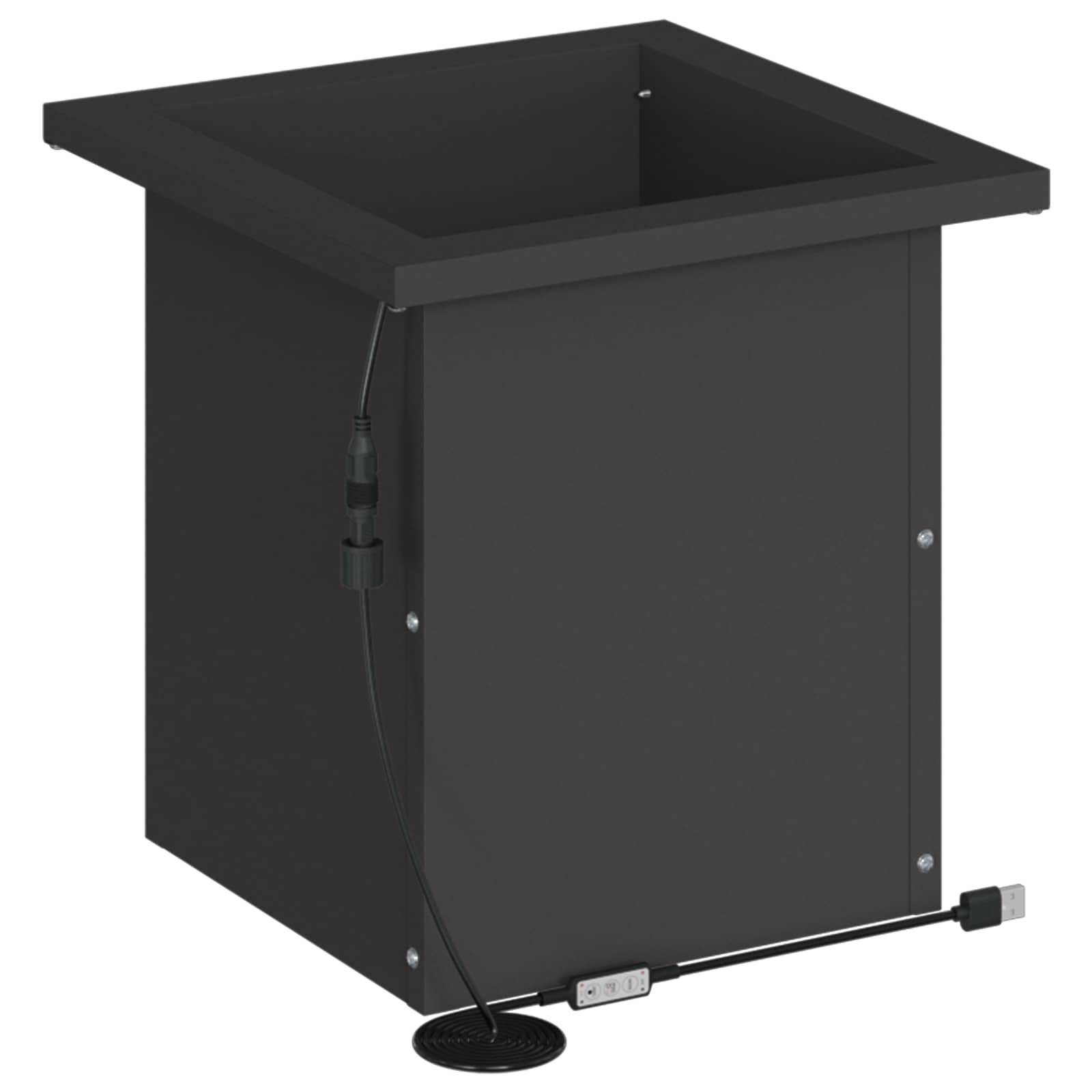Fioriera da giardino con LED Nero 30 x 30 x 30 cm Acciaio
