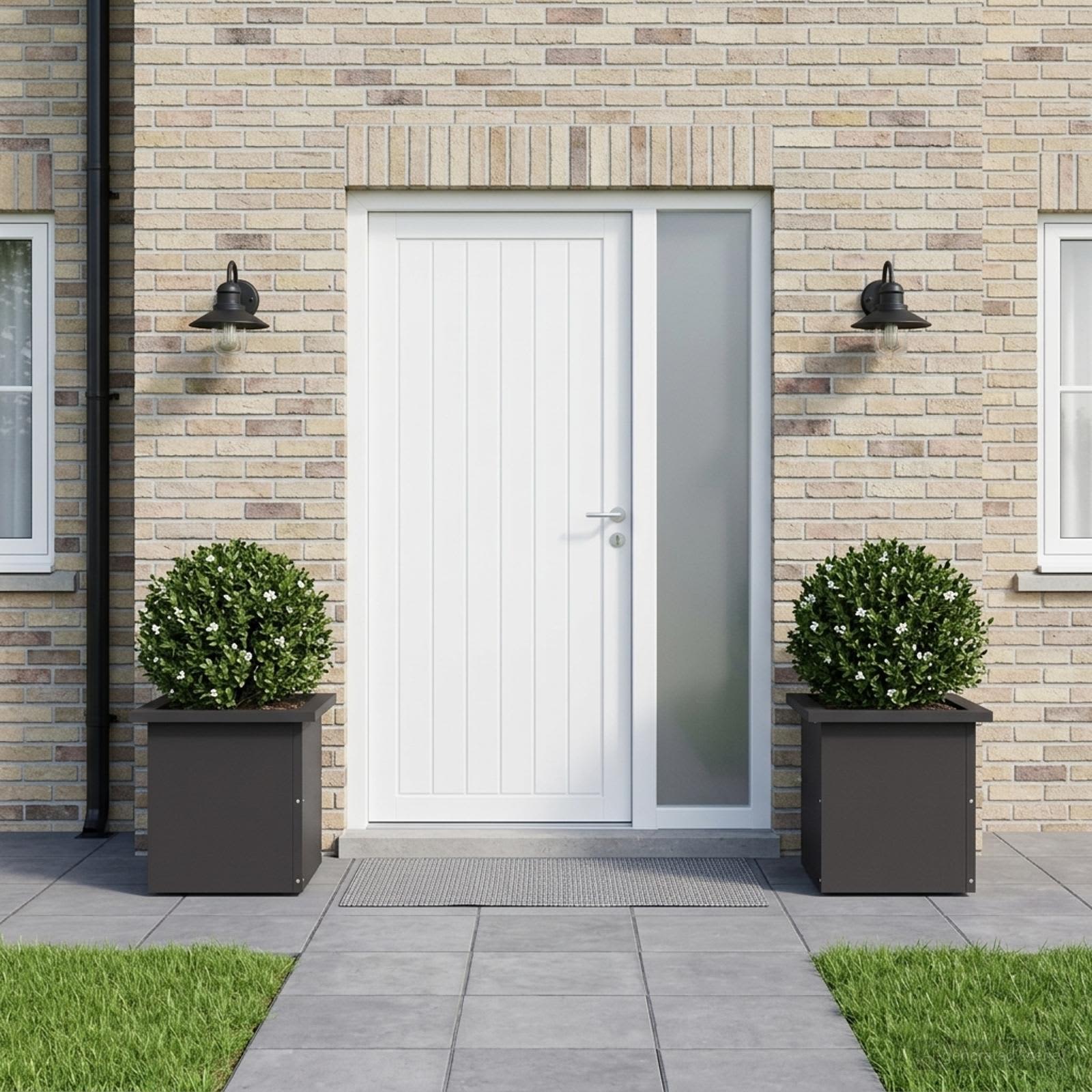Fioriera da giardino con LED 2 pz Nero 30 x 30 x 30 cm Acciaio