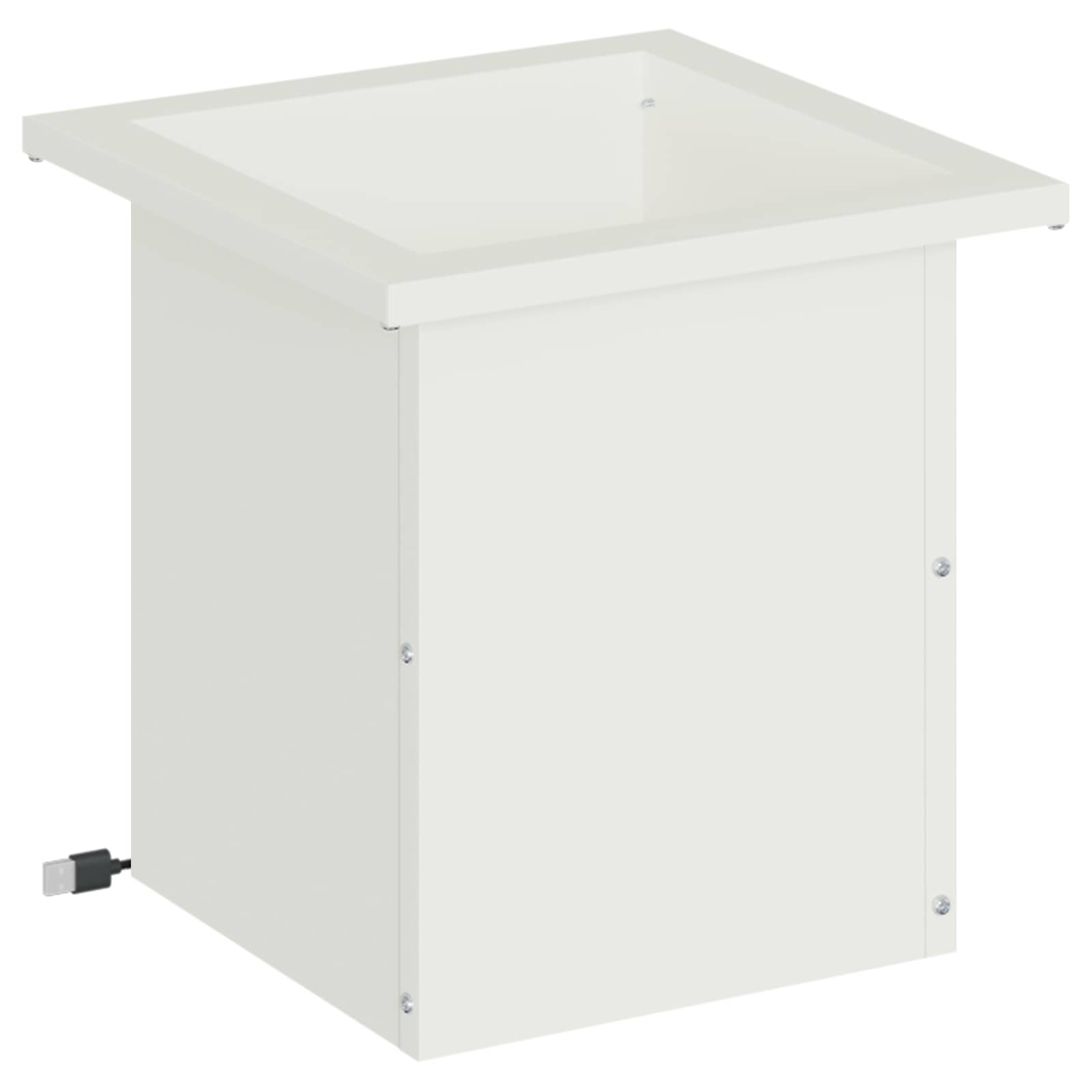 Fioriera da giardino con LED Bianco 30 x 30 x 30 cm Acciaio