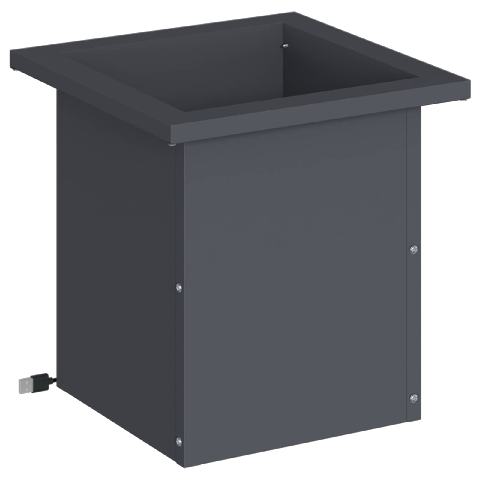 Fioriera da giardino con LED Antracite 30 x 30 x 30 cm Acciaio