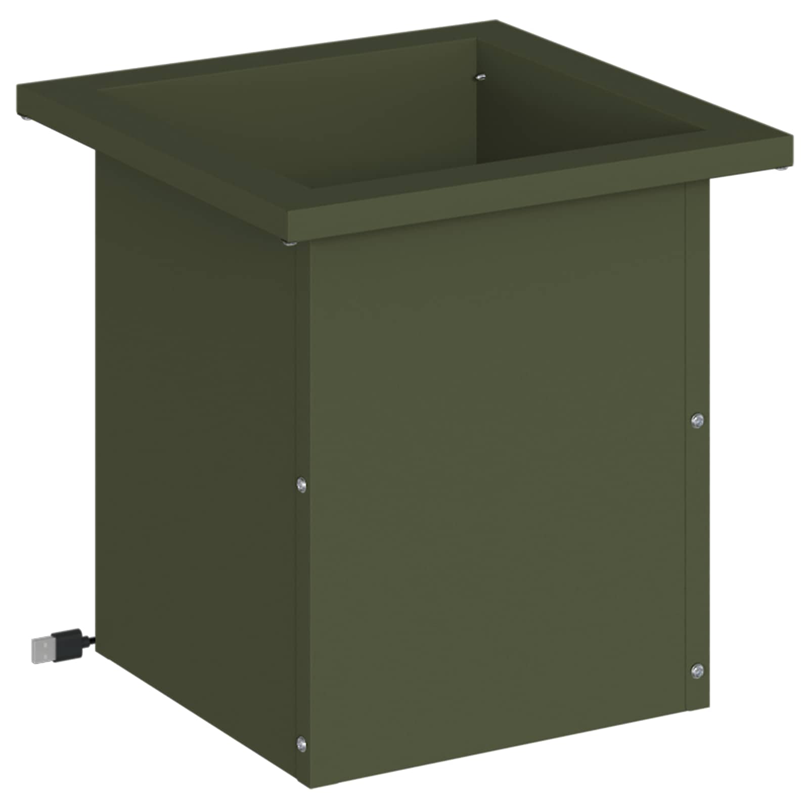 Fioriera da giardino con LED Verde Oliva 30 x 30 x 30 cm