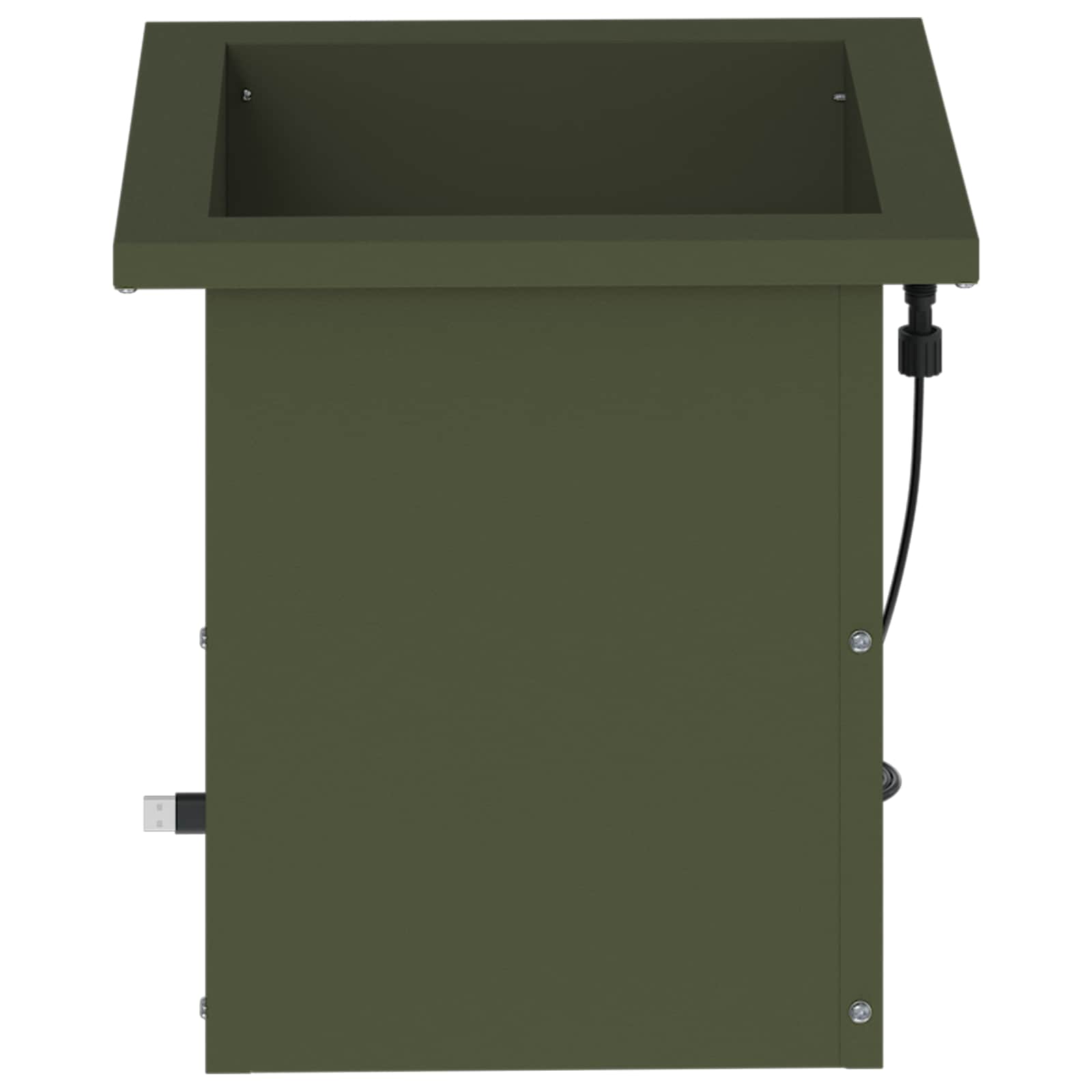 Fioriera da giardino con LED Verde Oliva 30 x 30 x 30 cm