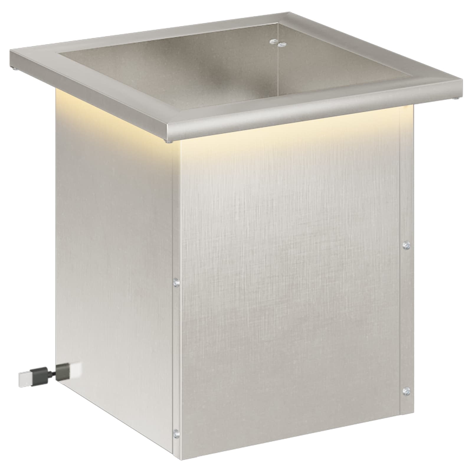 Fioriera da giardino con LED Argento 30 x 30 x 30 cm