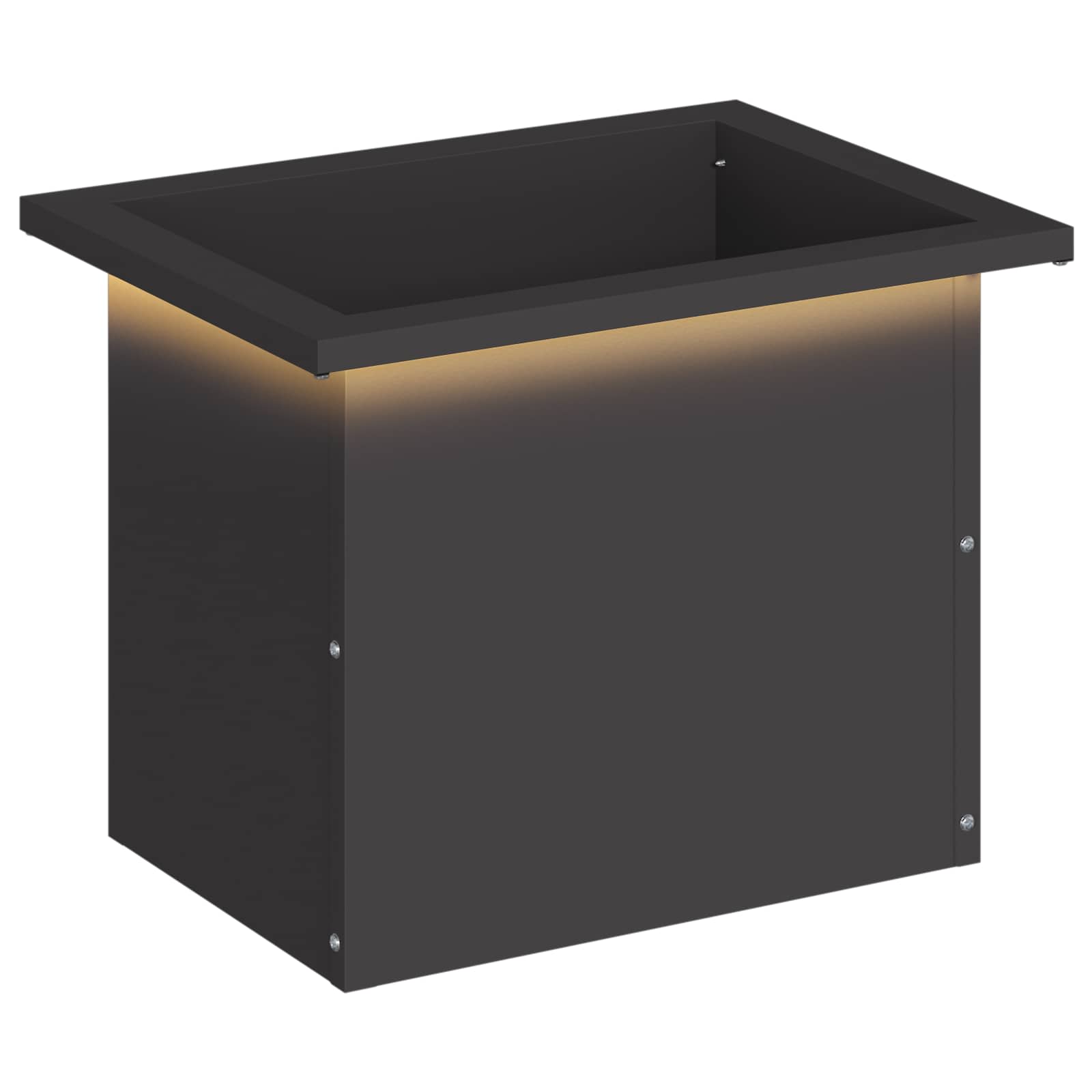 Fioriera da giardino con LED Nero 30 x 40 x 30 cm Acciaio