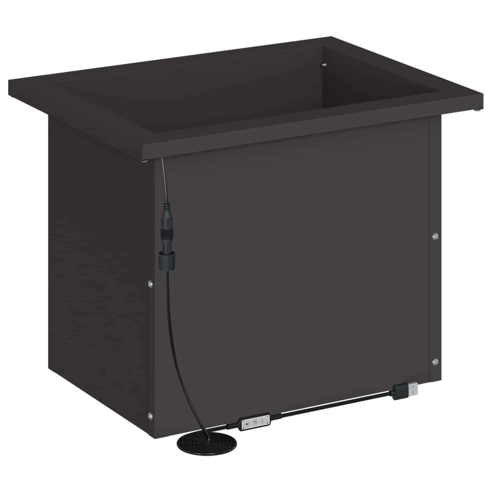 Fioriera da giardino con LED Nero 30 x 40 x 30 cm Acciaio