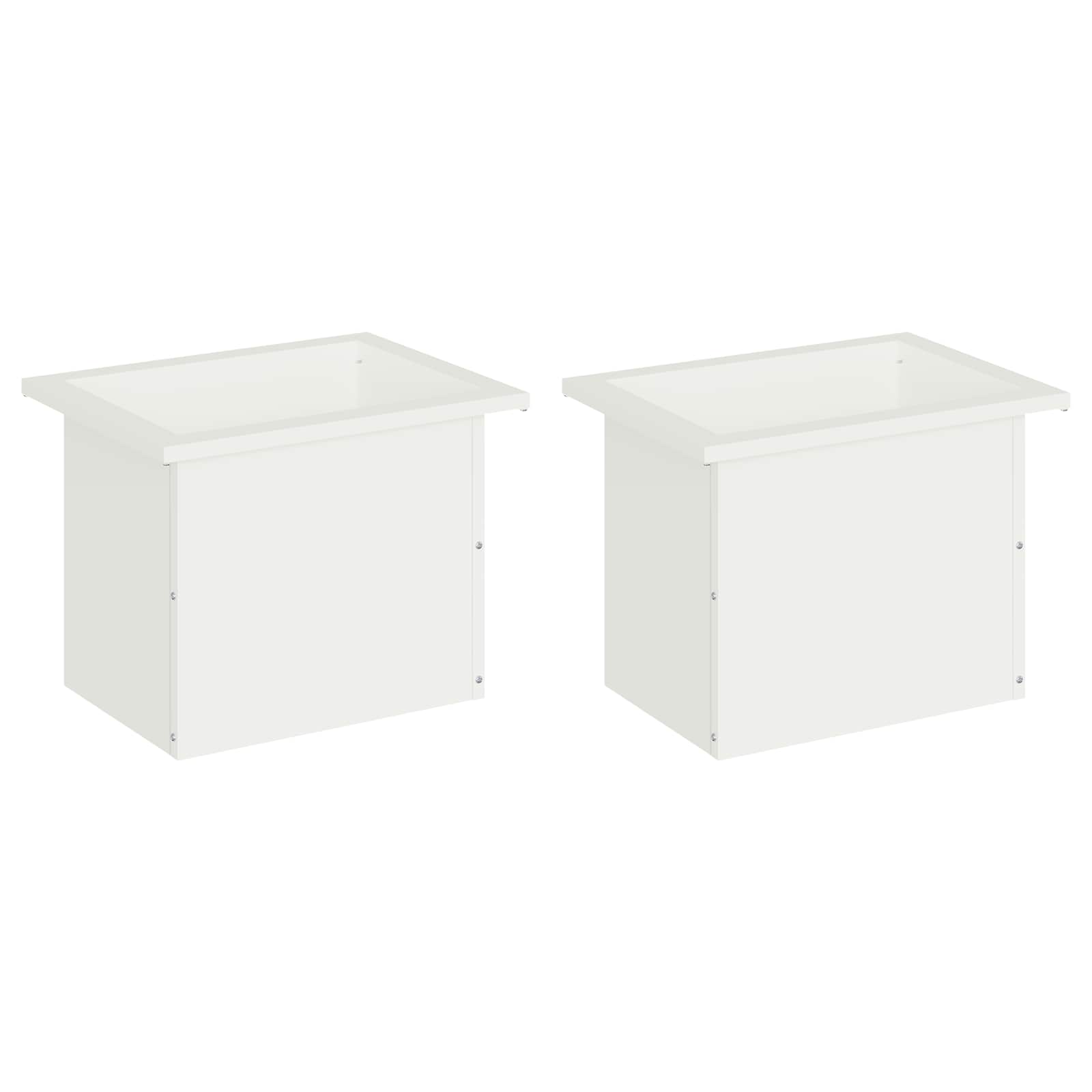 Fioriera da giardino con LED 2 pz Bianco 30 x 40 x 30 cm