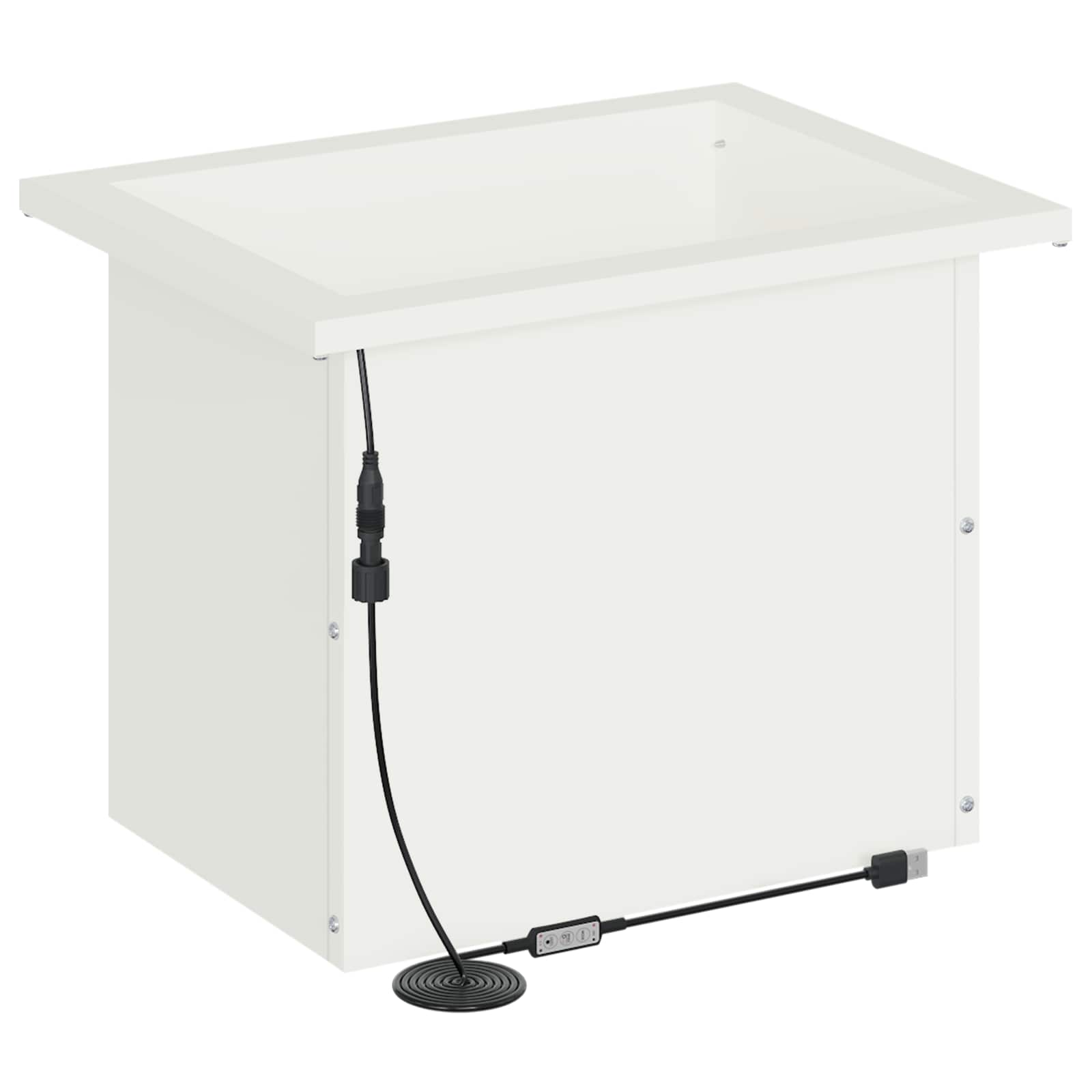 Fioriera da giardino con LED 2 pz Bianco 30 x 40 x 30 cm