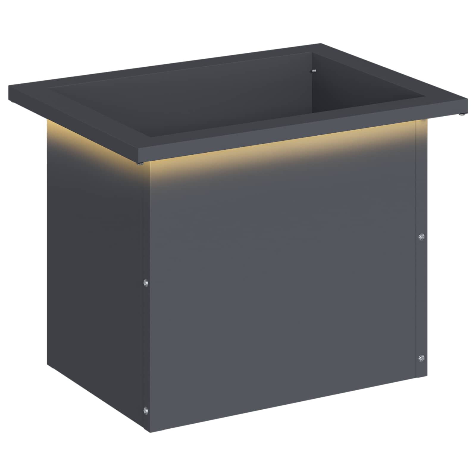 Fioriera da giardino con LED Antracite 30 x 40 x 30 cm Acciaio