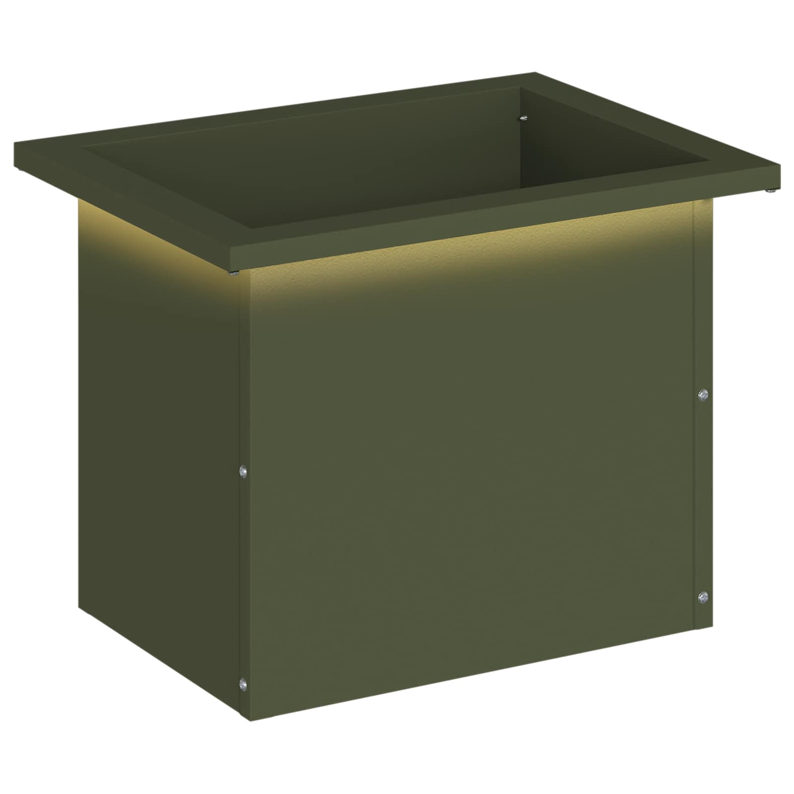Fioriera da giardino con LED Verde Oliva 30 x 40 x 30 cm