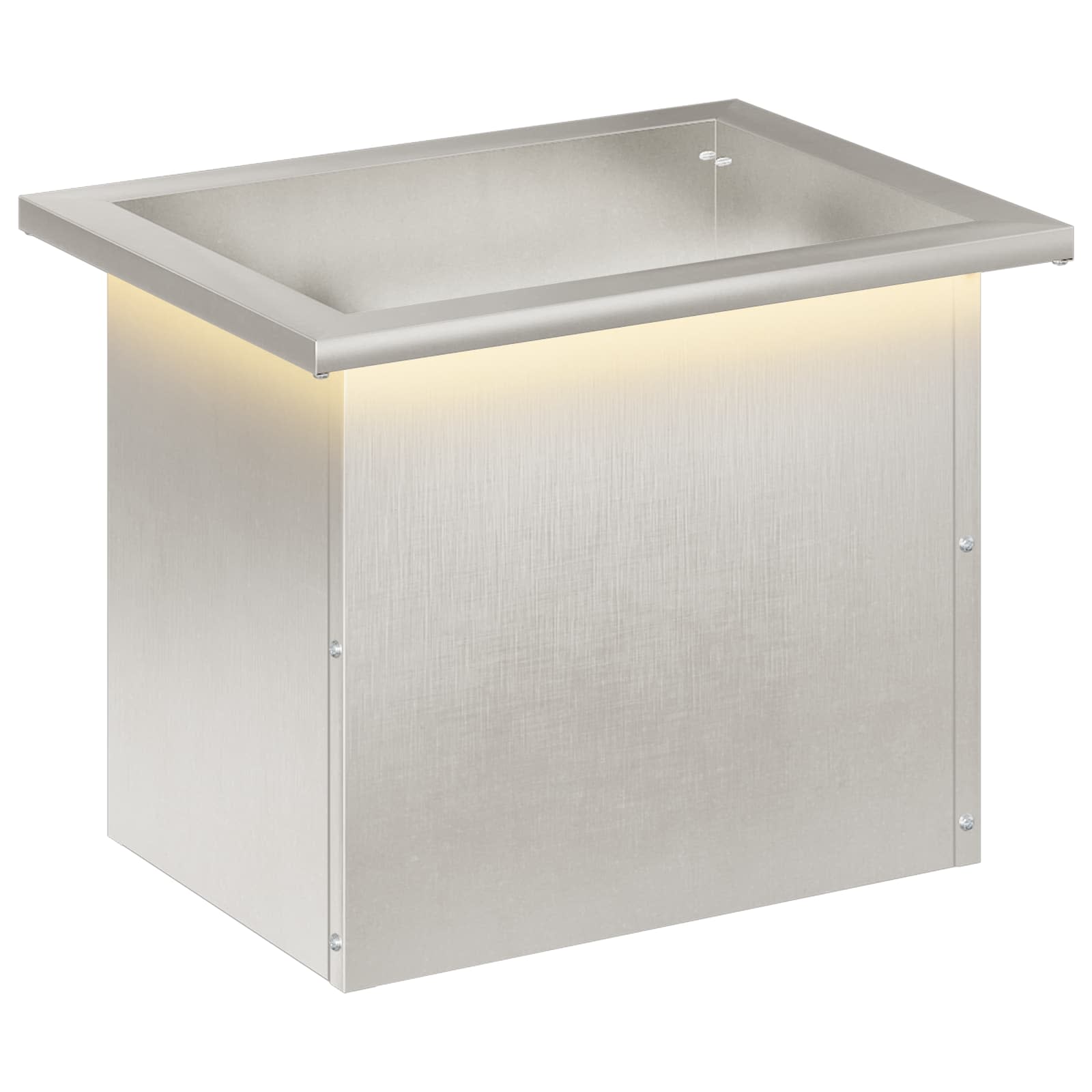 Fioriera da giardino con LED Argento 30 x 40 x 30 cm