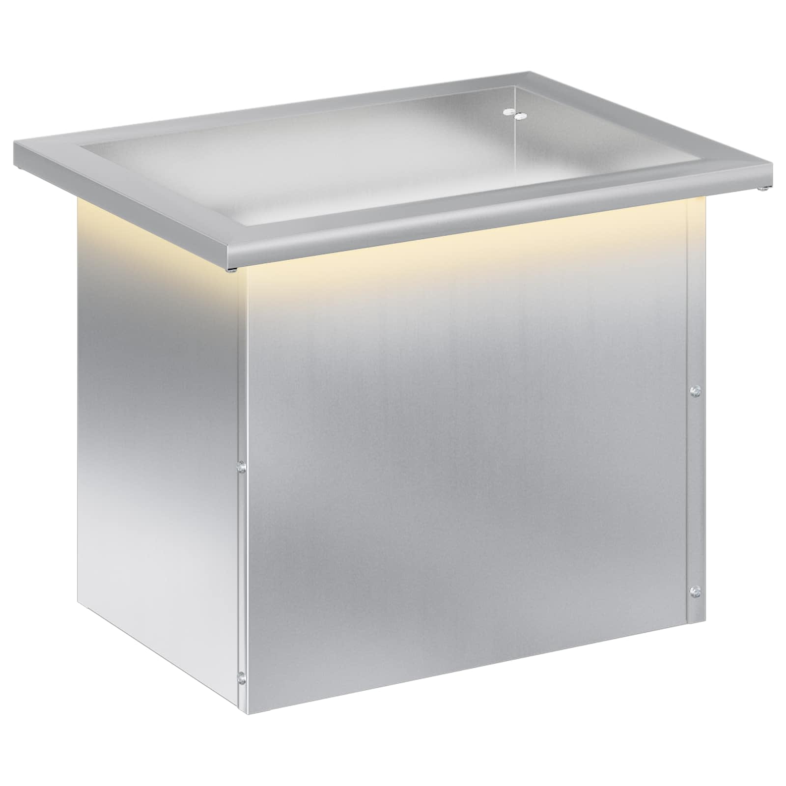 Fioriera da giardino con LED Argento 30 x 40 x 30 cm