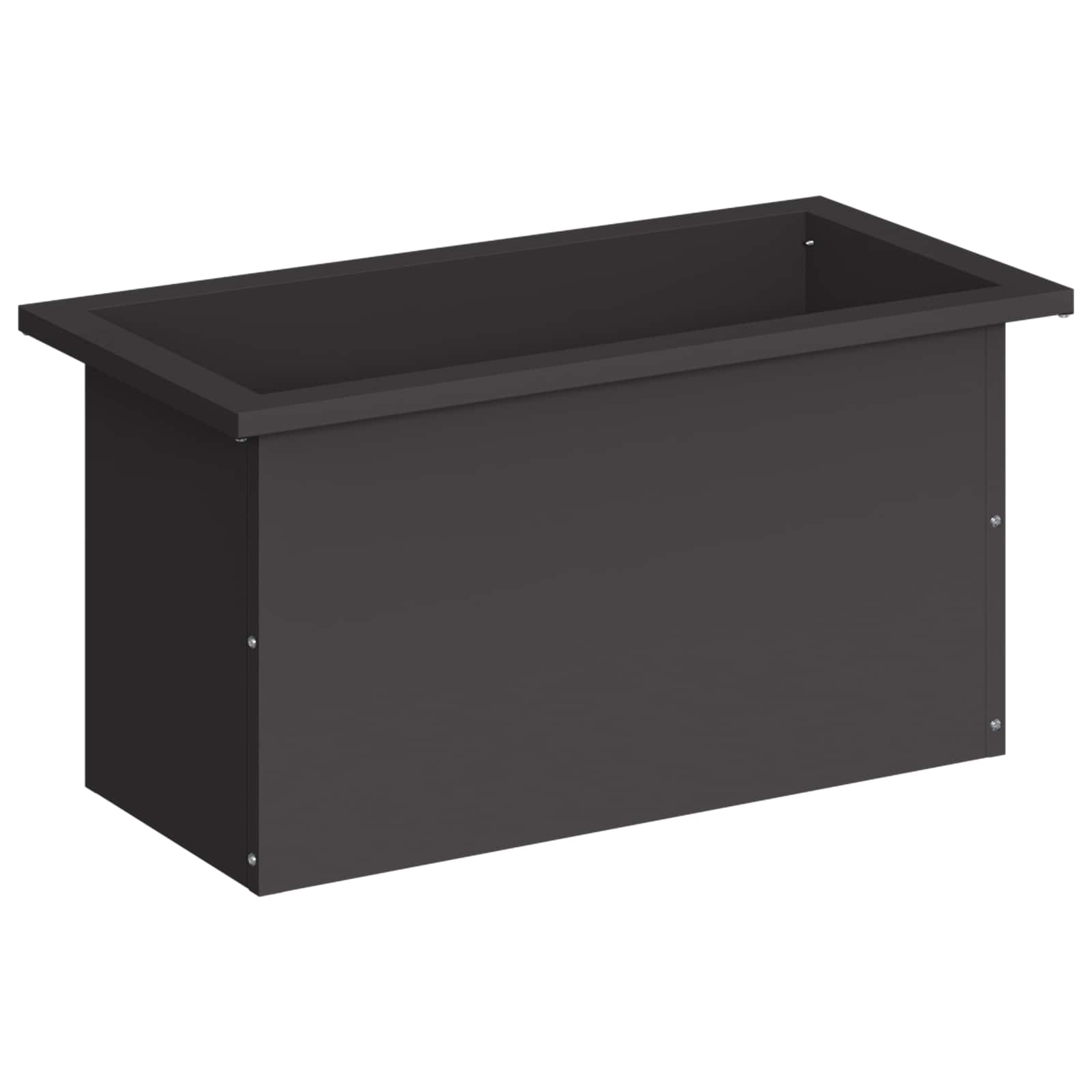 Fioriera da giardino con LED Nero 30 x 60 x 30 cm Acciaio